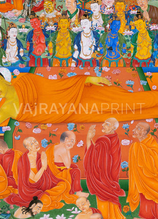 Maha Parinirvana Giclee Canvas Print | The Moment of Liberation
