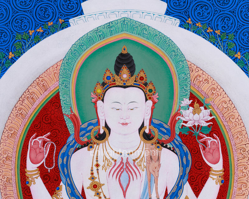 Avalokiteshvara Chenresig Thangka | Bodhisattva of Compassion in Tibetan Art Tradition