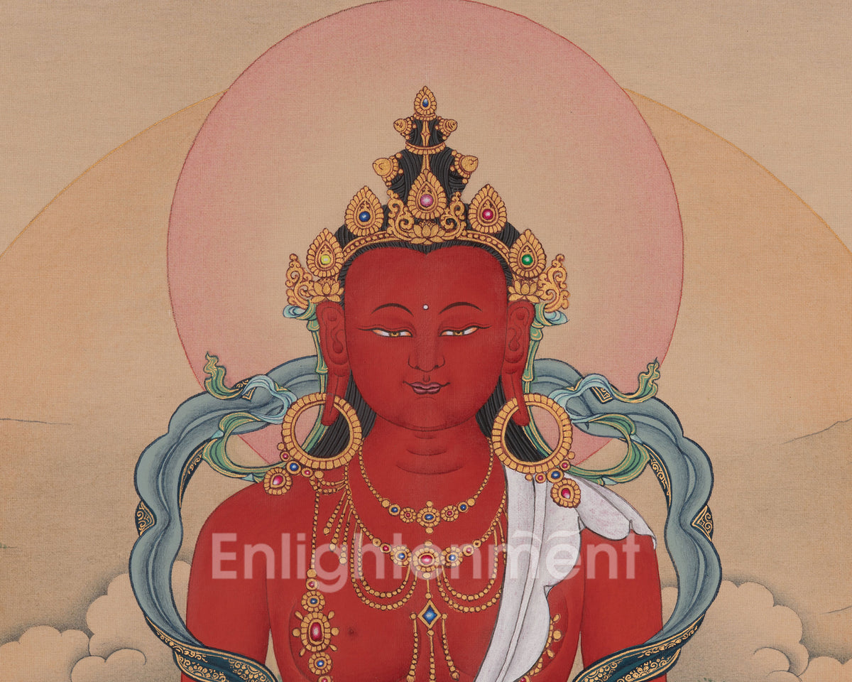 Sacred Amitayus Buddha Thangka | Infinite or Measureless Life Deity