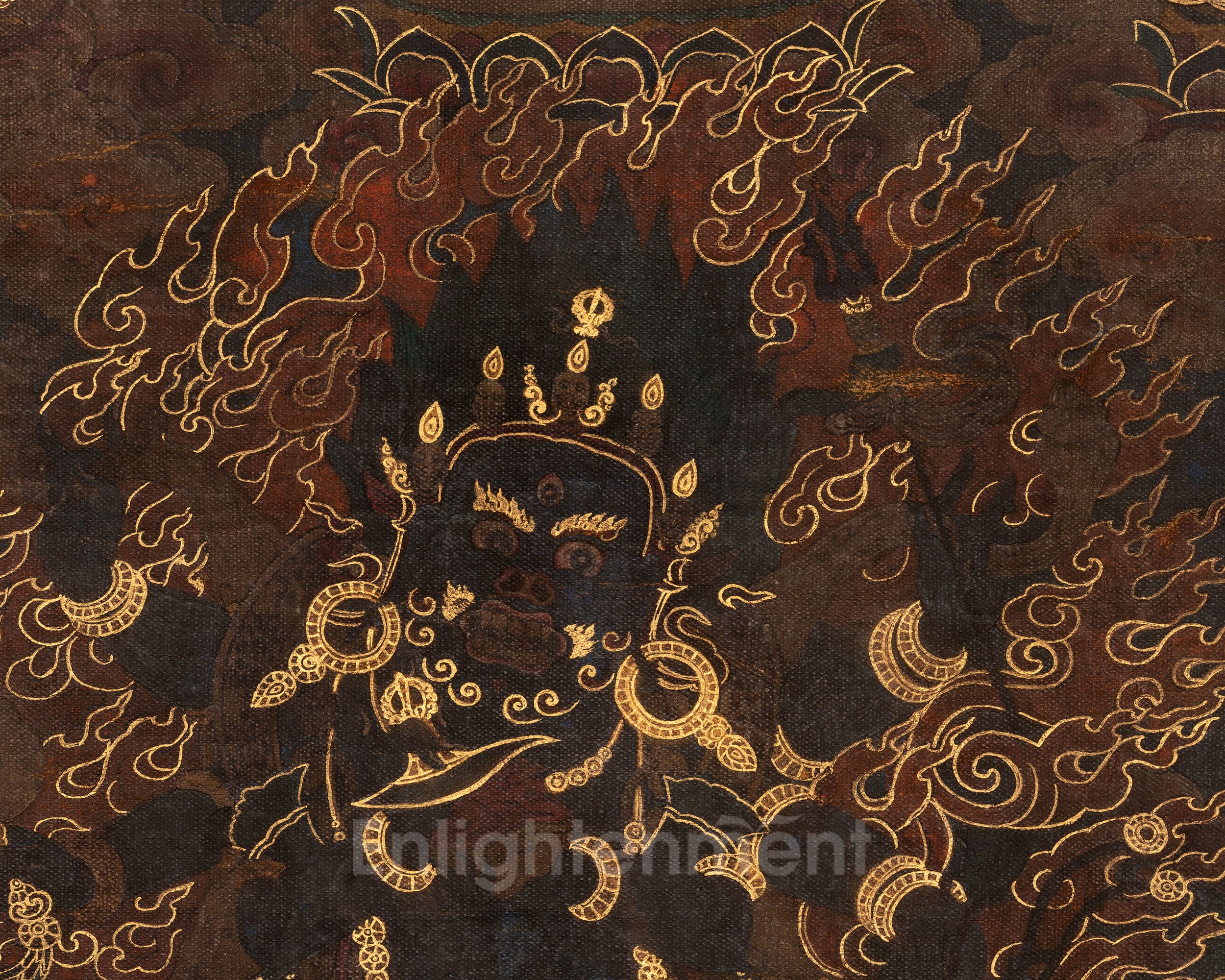 6-Armed Dharmapala Mahakala | Vintage Tibetan Thangka Painting