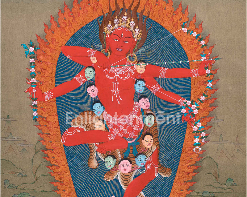 Kurukulla's Divine Presence in Thangka Art | Thangka for Empowered Living | Wall Art