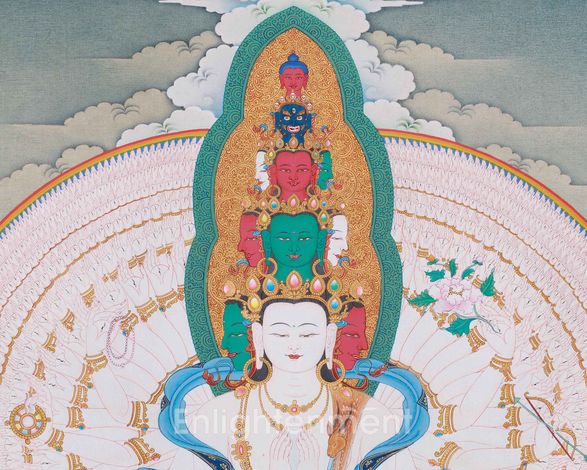 Divine 1000 Armed Avalokiteshvara Art | The Embodiment of Infinite Compassion and Enlightenment