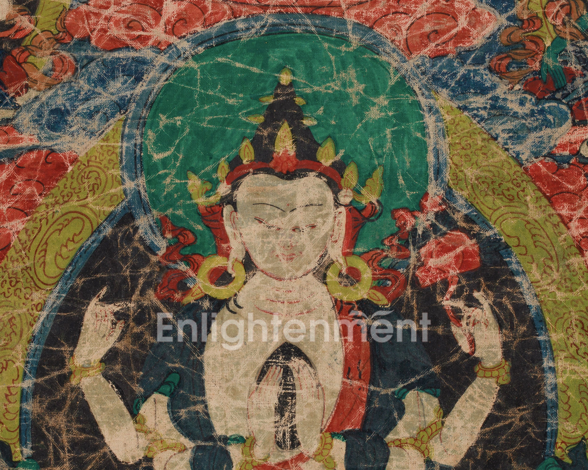 Vintage Chenrezig Thangka | Avalokiteshvara, Bodhisattva of Compassion
