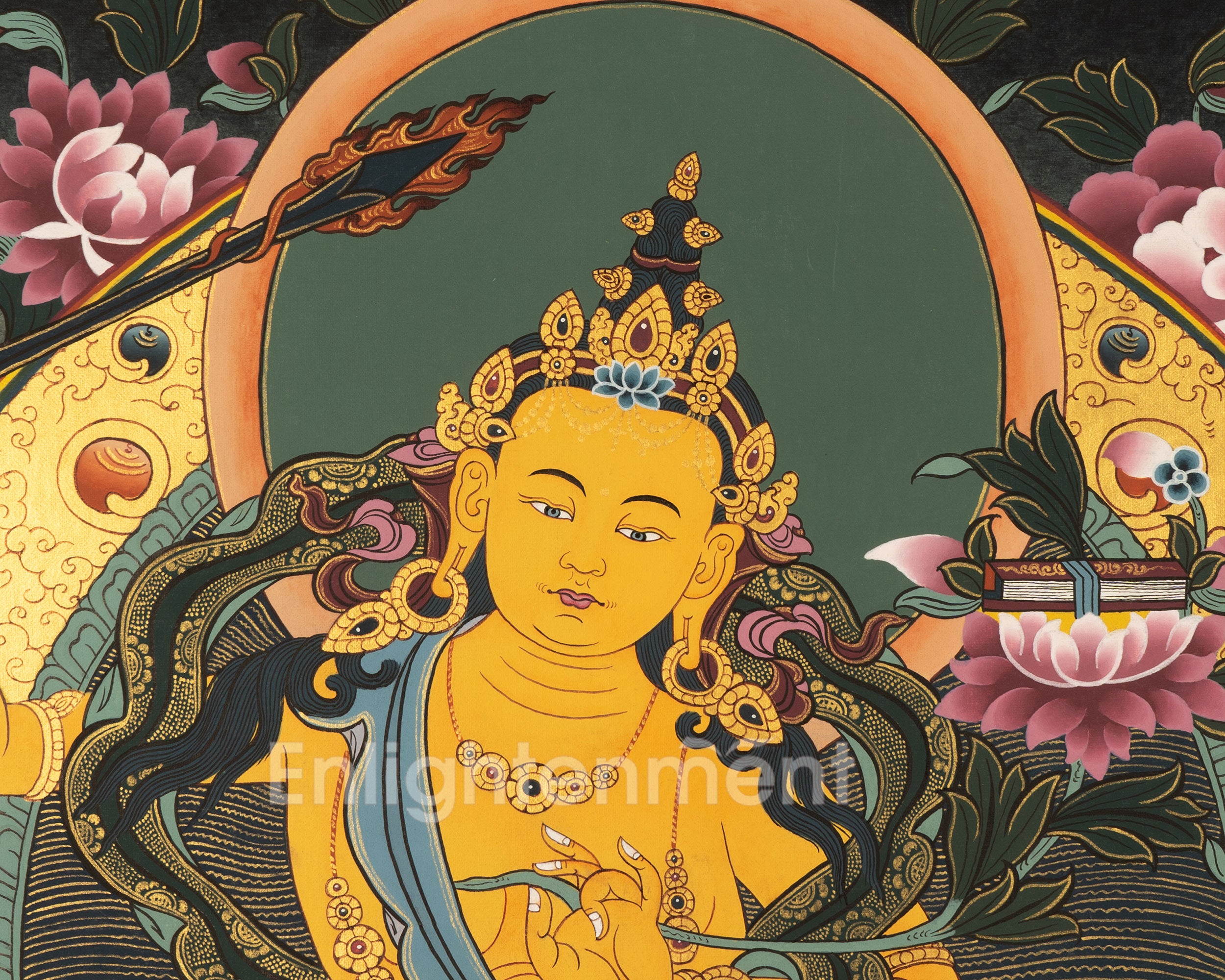 Manjushri Buddha Thangka | Tibetan Buddhist Bodhisattva