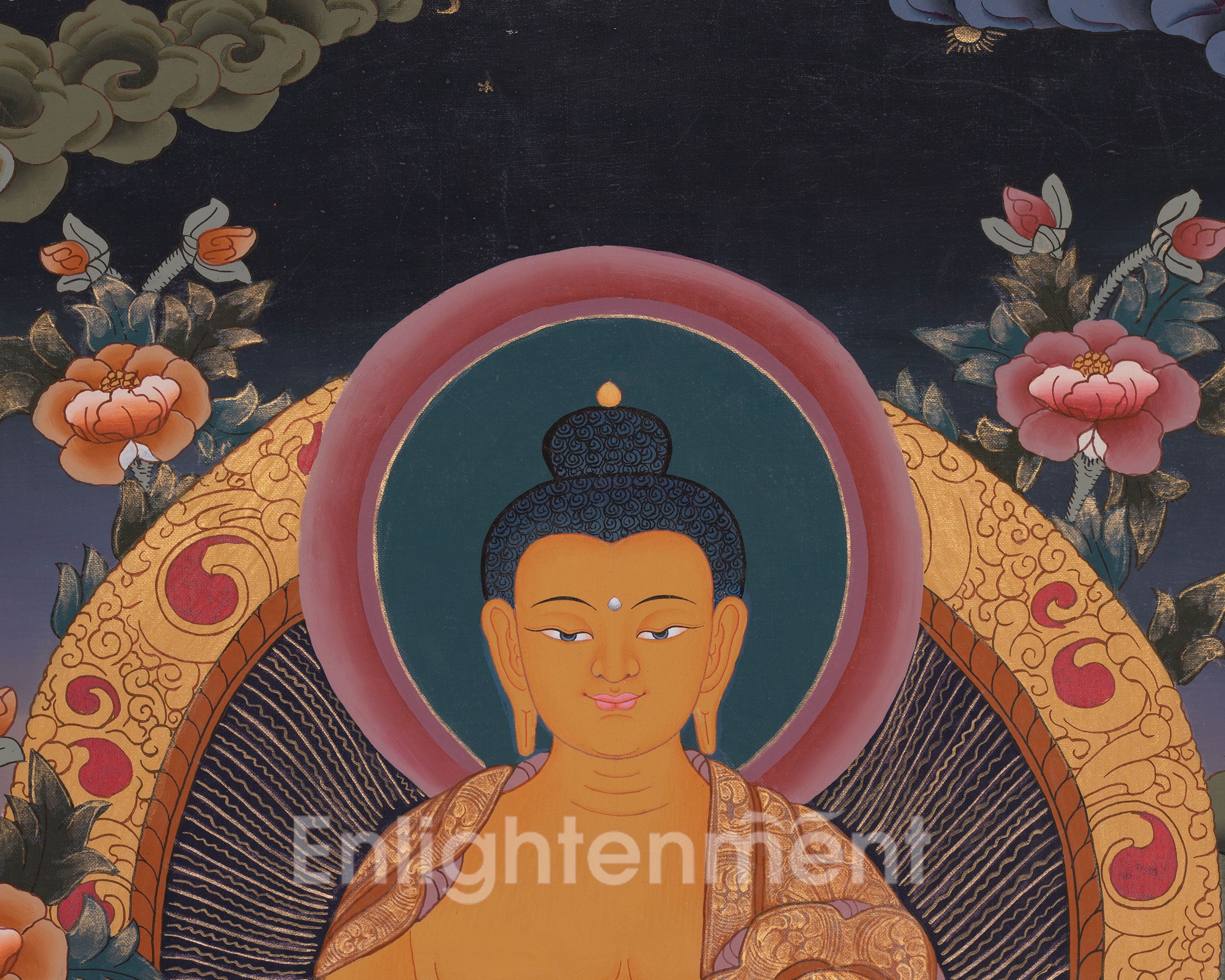 Original Hand-Painted Shakyamuni Buddha Thangka | Mindfulness Meditation And Yoga