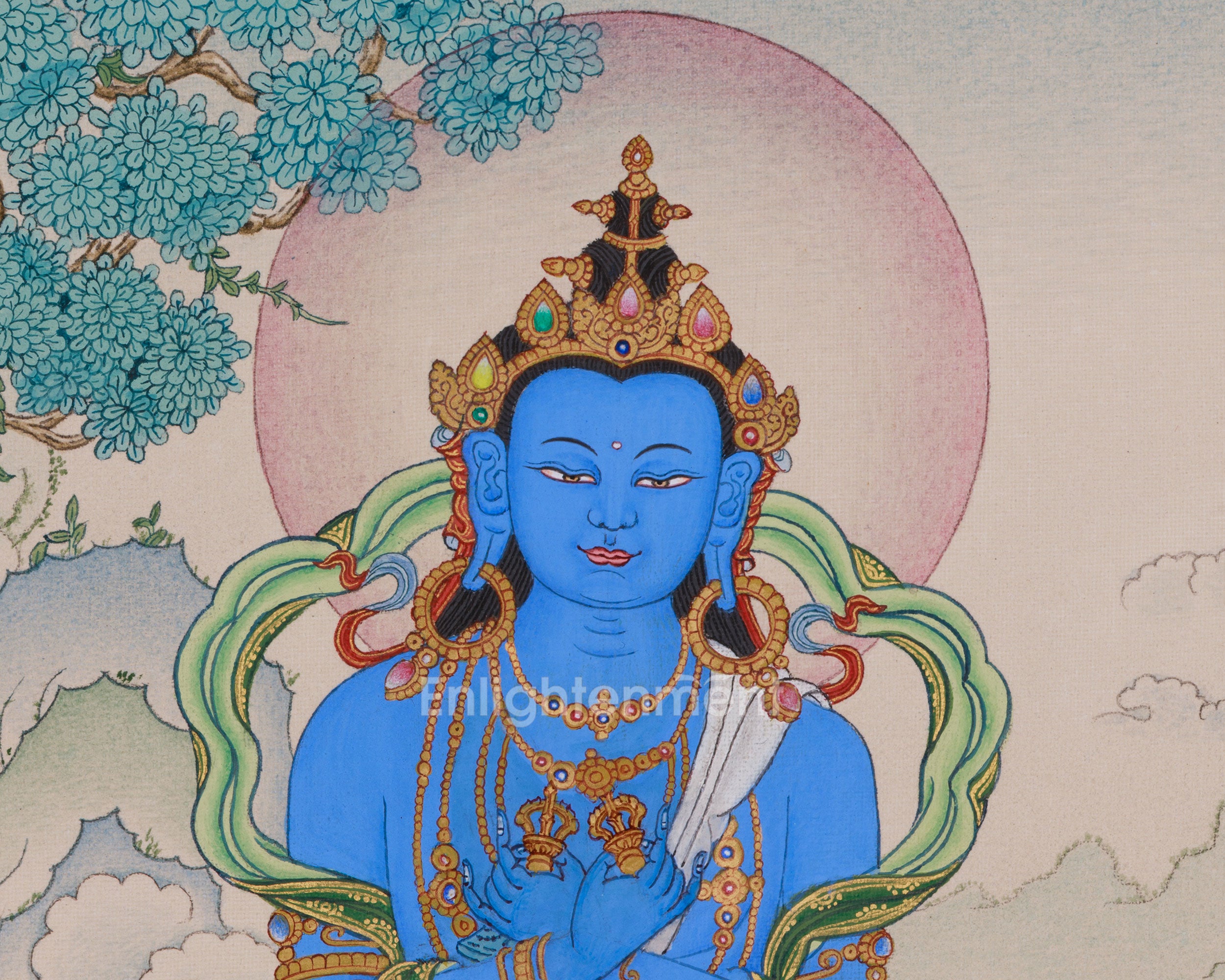Enlightenment Symbol Vajradhara Thangka | Holder of the Thunderbolt