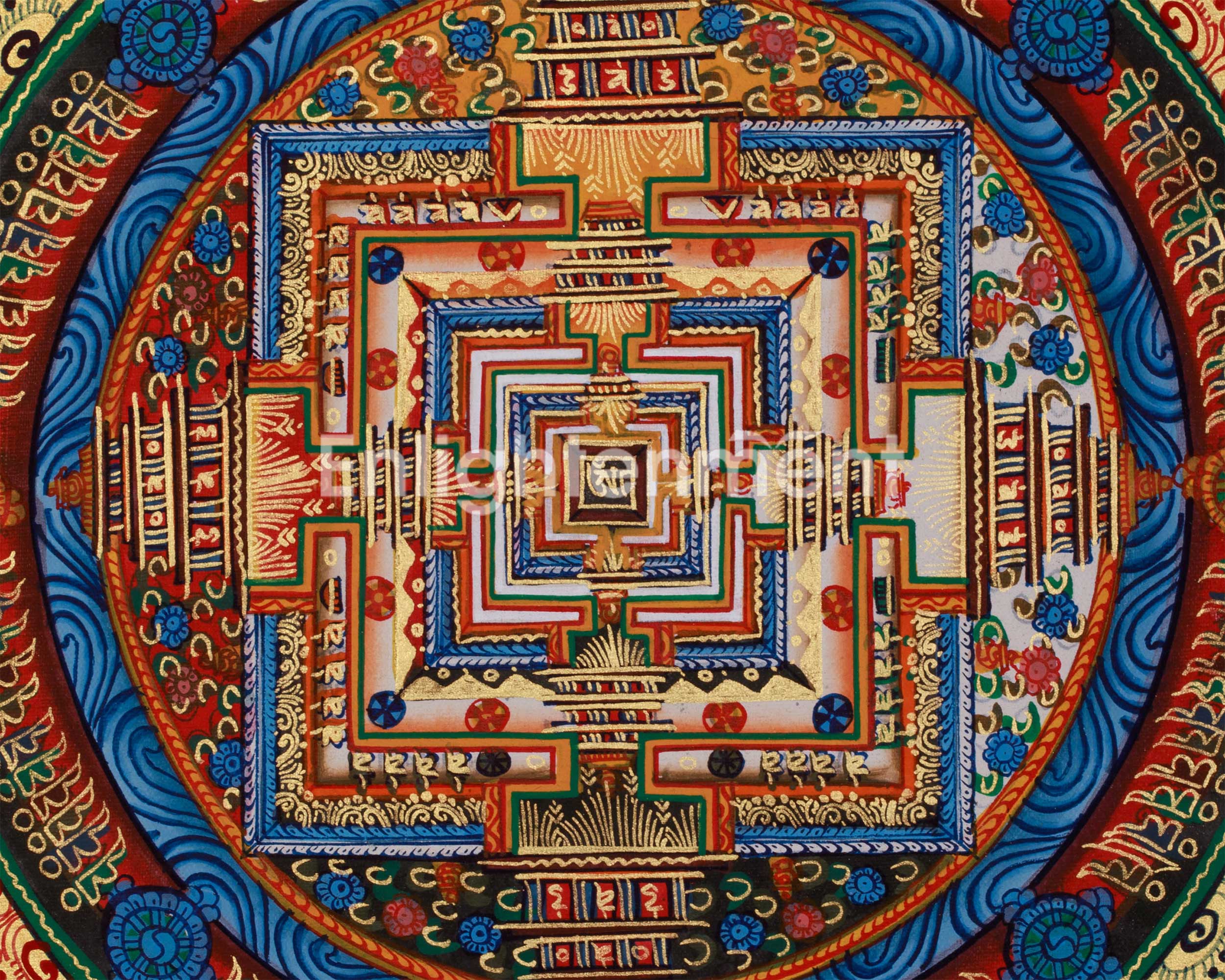 Small Kalachakra Mandala Thangka | Tibetan Buddhist Sacred Art
