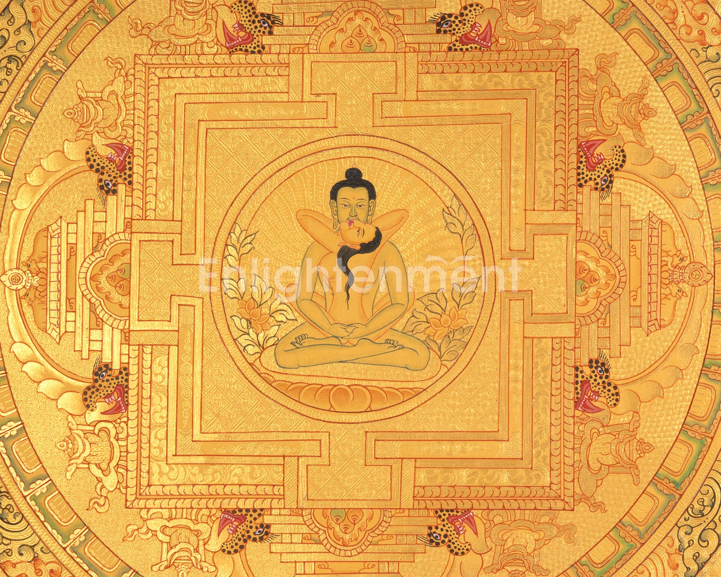 Samanthabhadra Buddha Shakti Mandala | Hand-Painted Tibetan Thangka