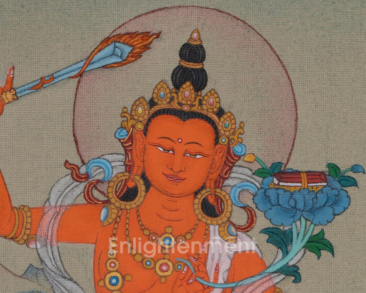 Manjushri Tibetan Sacred Art | Bodhisattva of Transcendent Wisdom