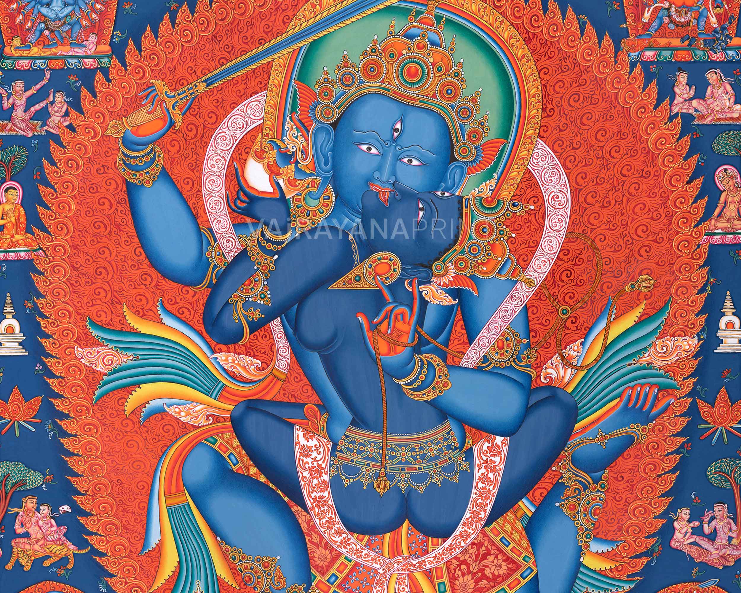 Traditional Chandra Maharoshan Thangka Print for Your Sacred Space | Wall Art