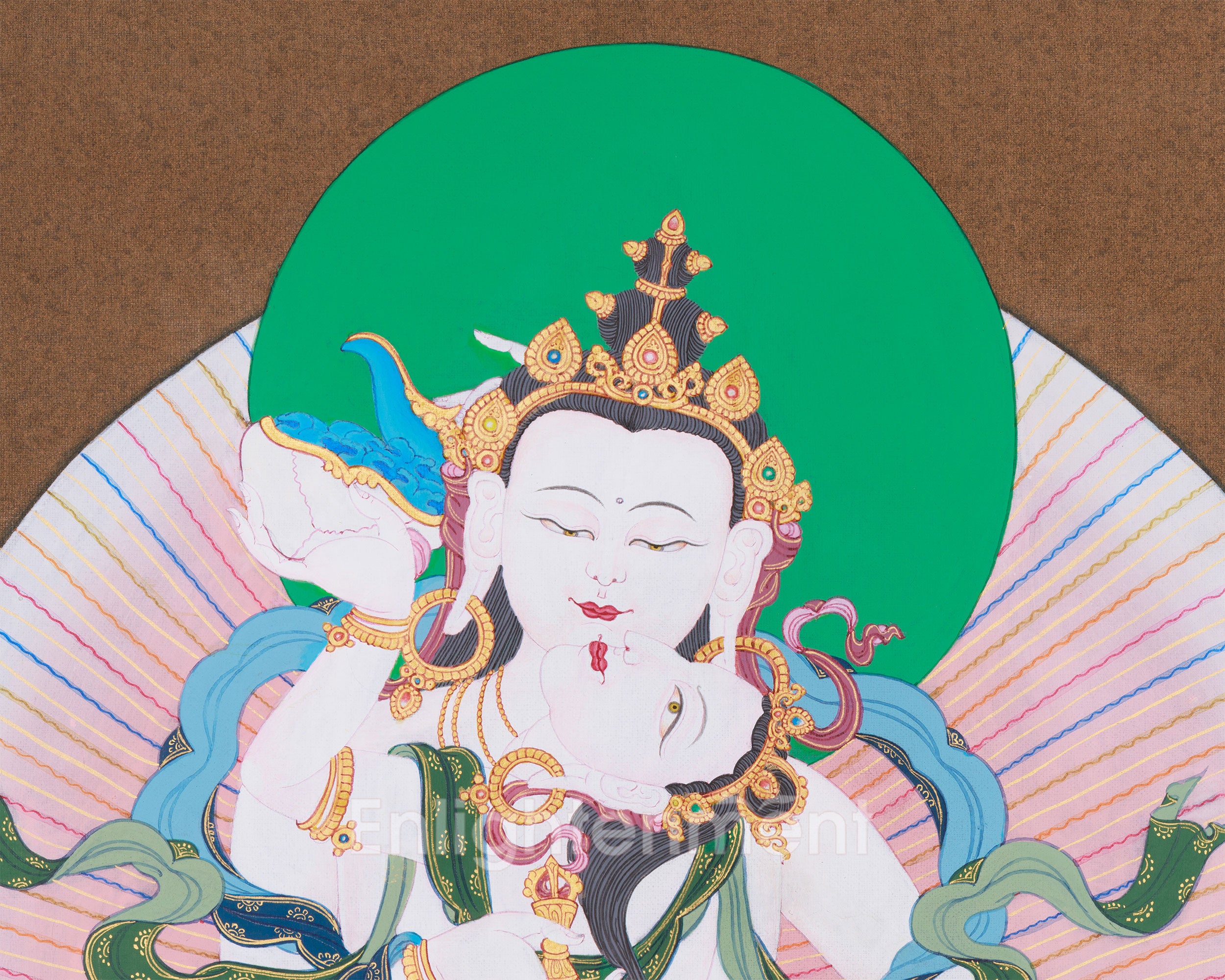 Vajrasattva with His Consort Thangka | Cotton Canvas Artwok
