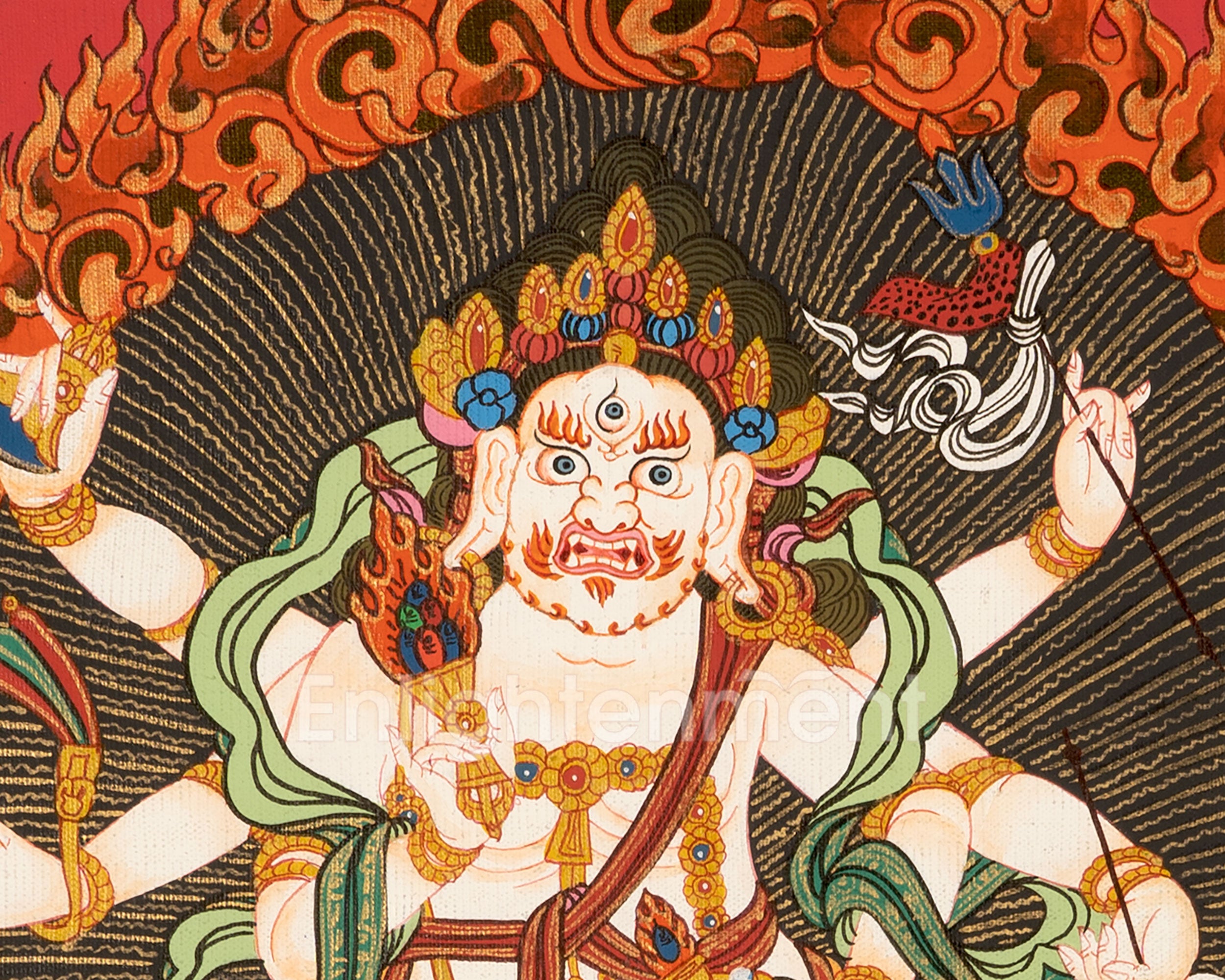 6 Armed Mahakala Thangka | Buddhist Wrathful Deity Painting