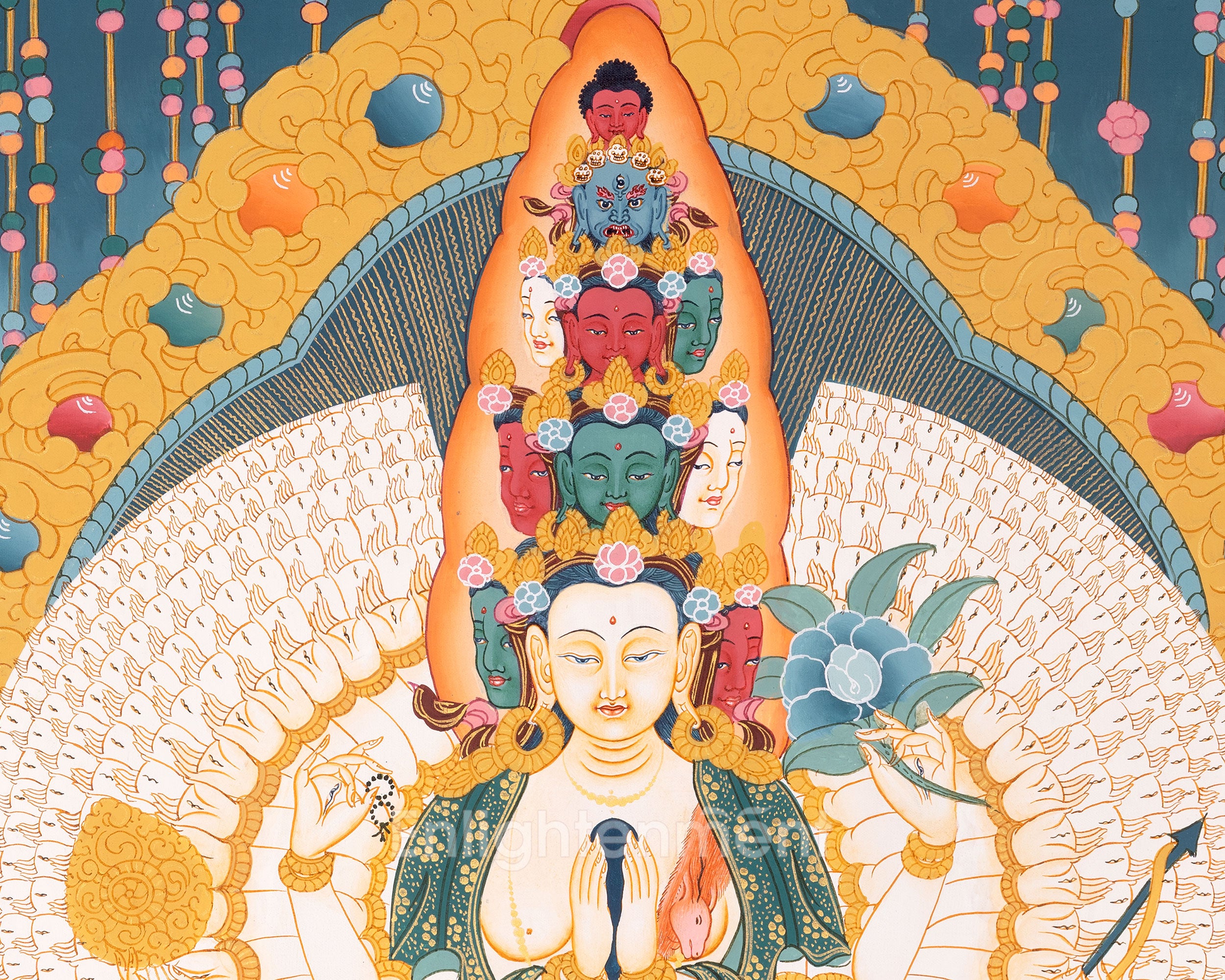 1000 Armed Avalokitsevara | Religious Buddhist Thangka | Wall Decors
