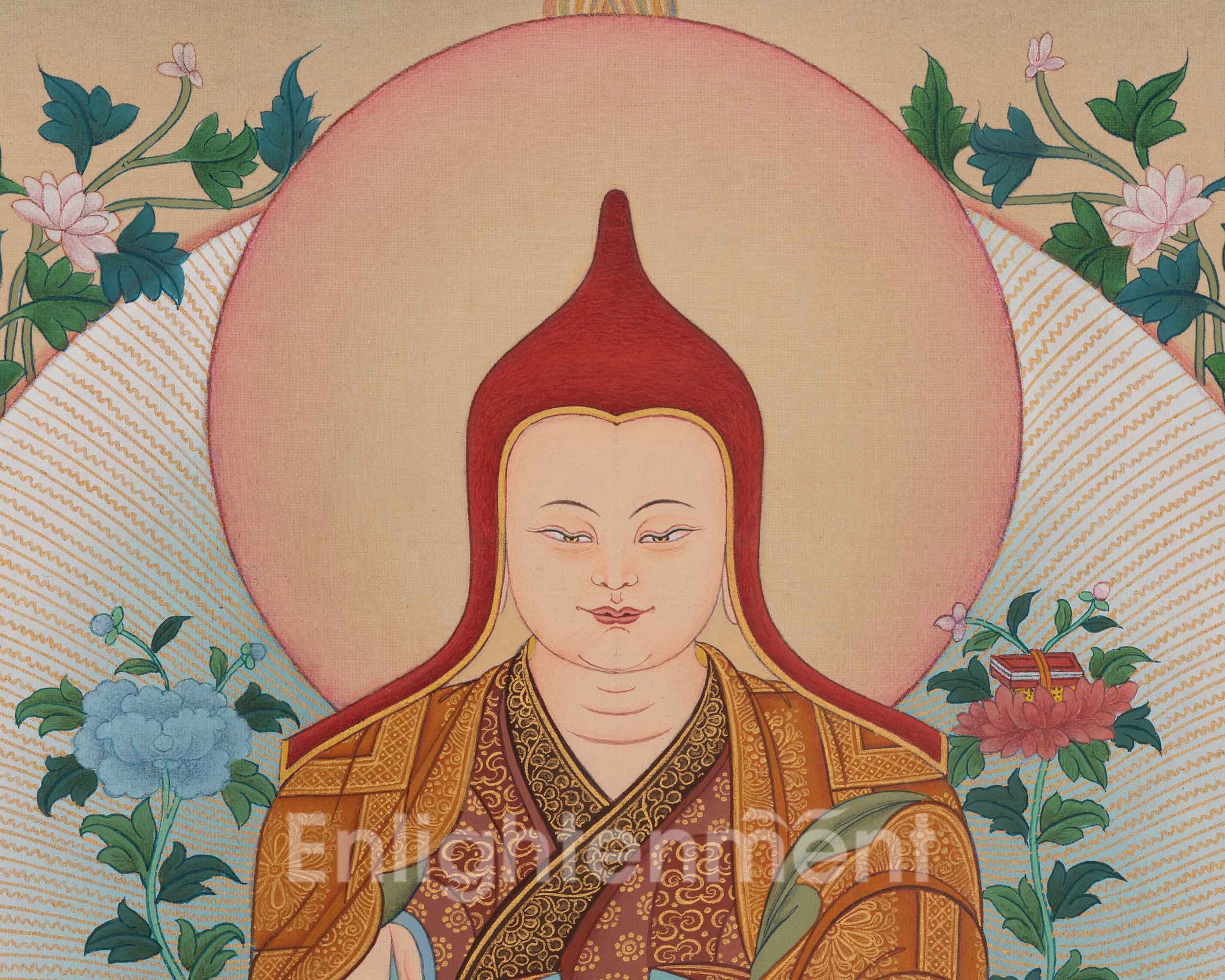 Longchenpa Sacred Thangka | Traditional Nyingma Master Buddhist Artwork