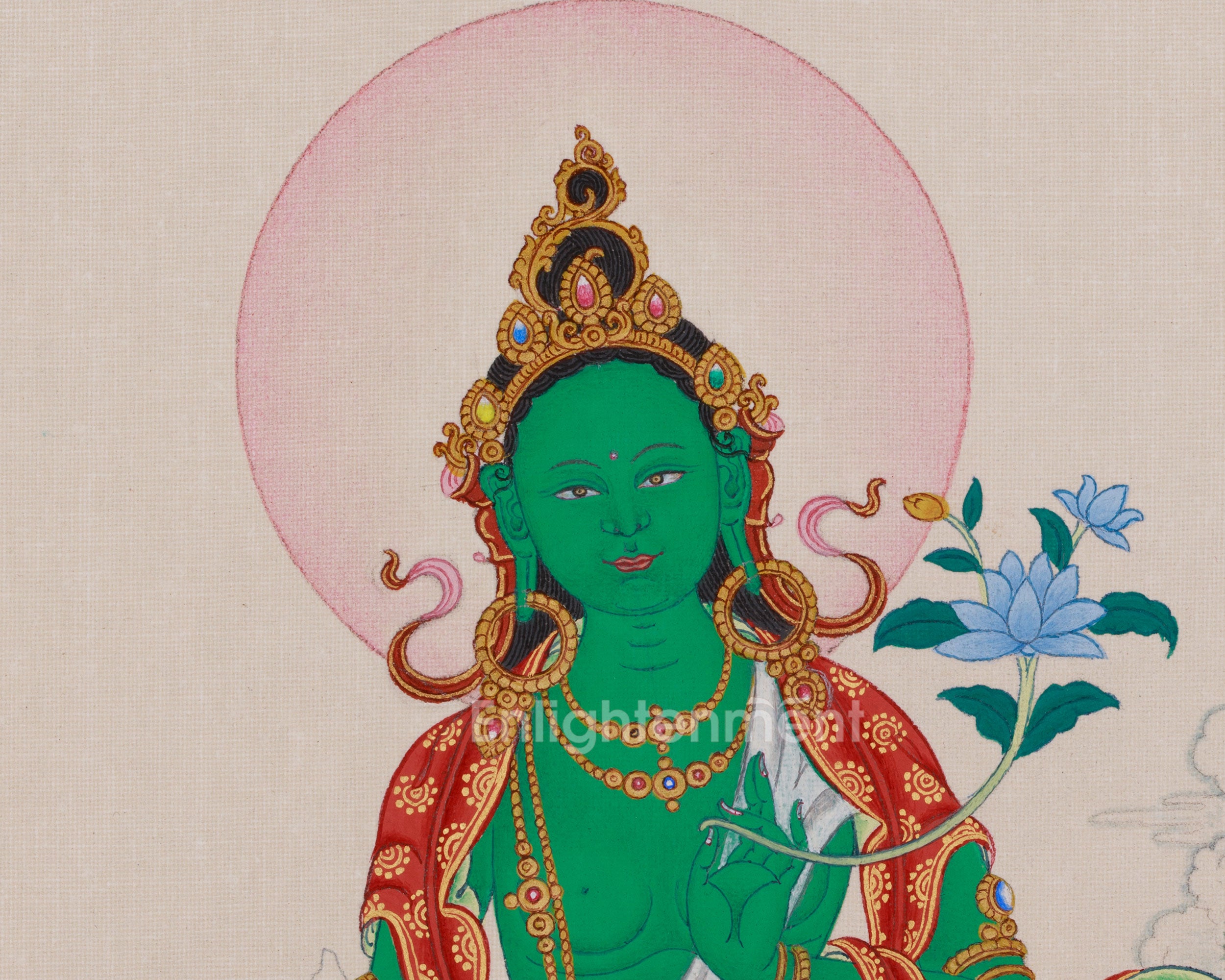 Sacred Thangka of Green Tara | The Divine Protector of Compassion