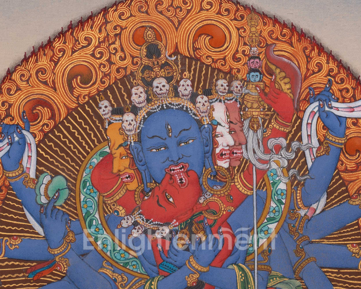12 Armed Chakrasambhara Thangka | The Supreme Unity Of Bliss And Emptiness
