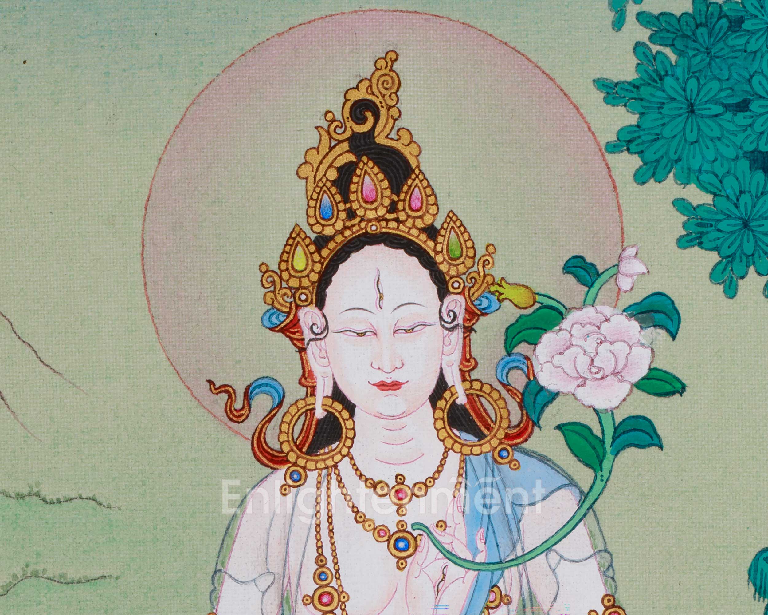 White Tara Healing Thangka | Seven-Eyed Tara | Sita Tara | Vajrayana Deity