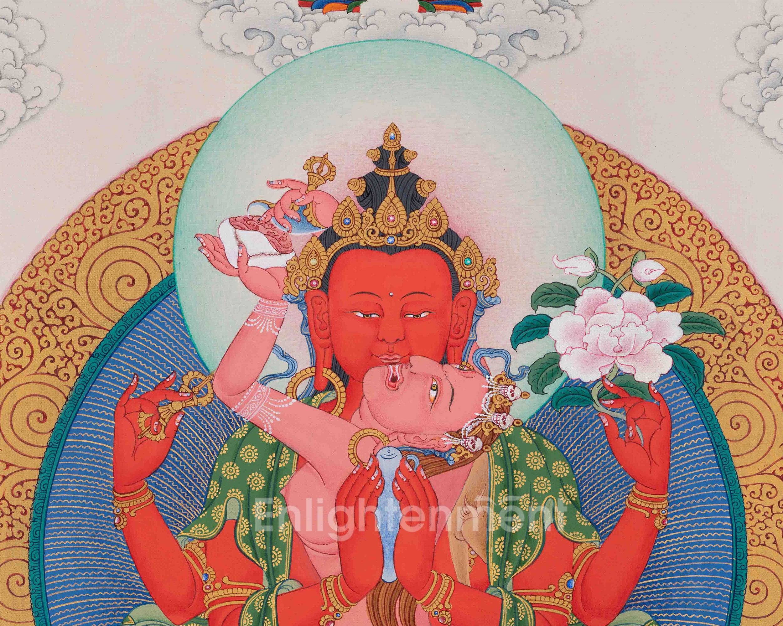 Red Chenreisg (Gyalwa Gyatso) Thangka | Manifestations of Avalokiteshvara