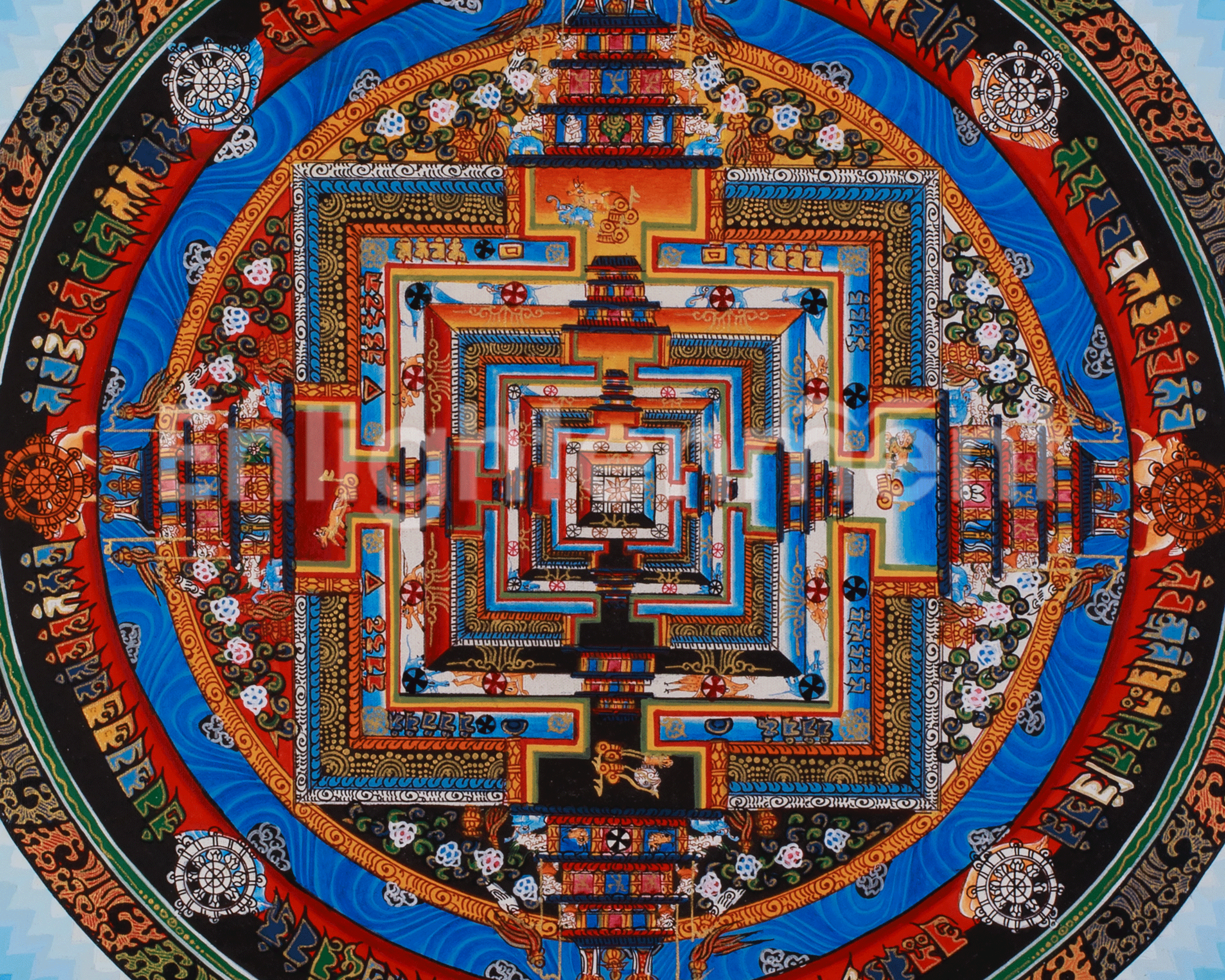 Kalachakra Mandala Meditation Art | Buddhist Wall Hanging Art