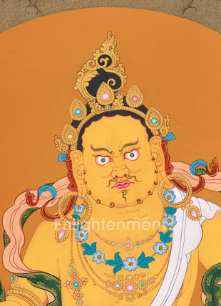 Yellow Dzambhala with Jewel Mongoose - Prosperity and Wealth