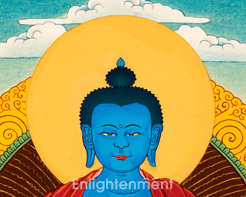 Discover The Enlightening Medicine Buddha Thangka | Handpainted Traditional Artwork