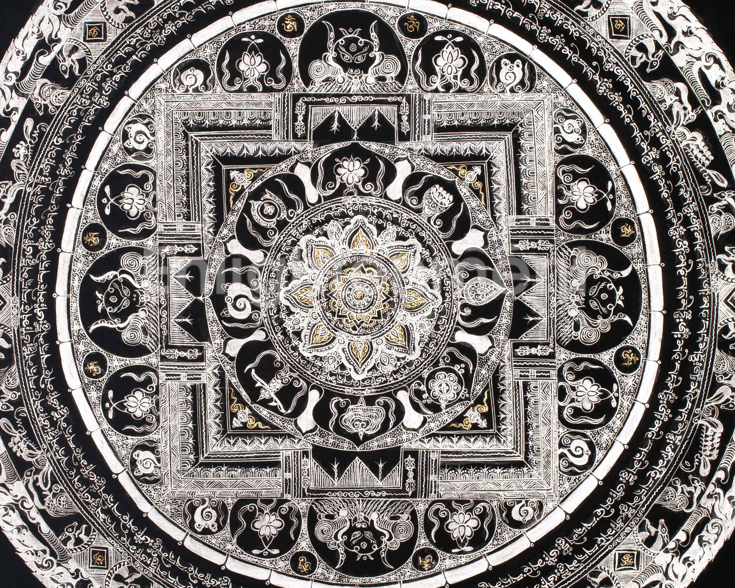 Buddhist Mantra Mandala Thangka | Mandala for Meditation and Protection