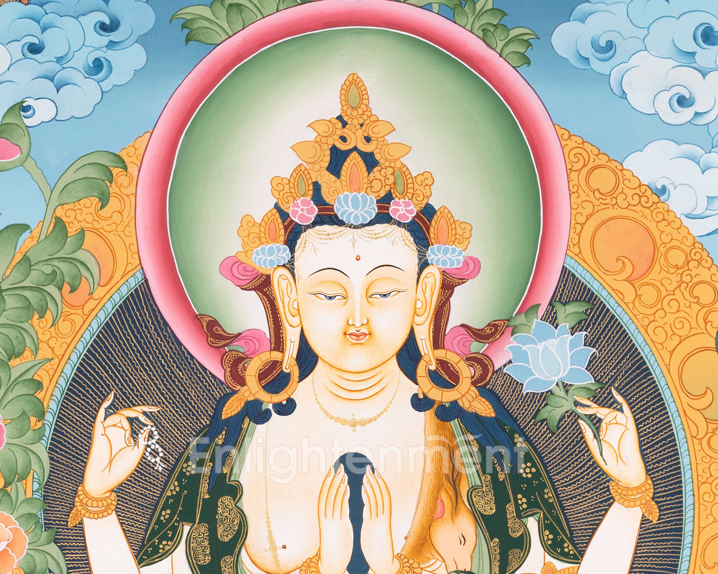 Avalokitesvara Chenresig Thangka | Religious Buddhist Art | Buddhist Gifts