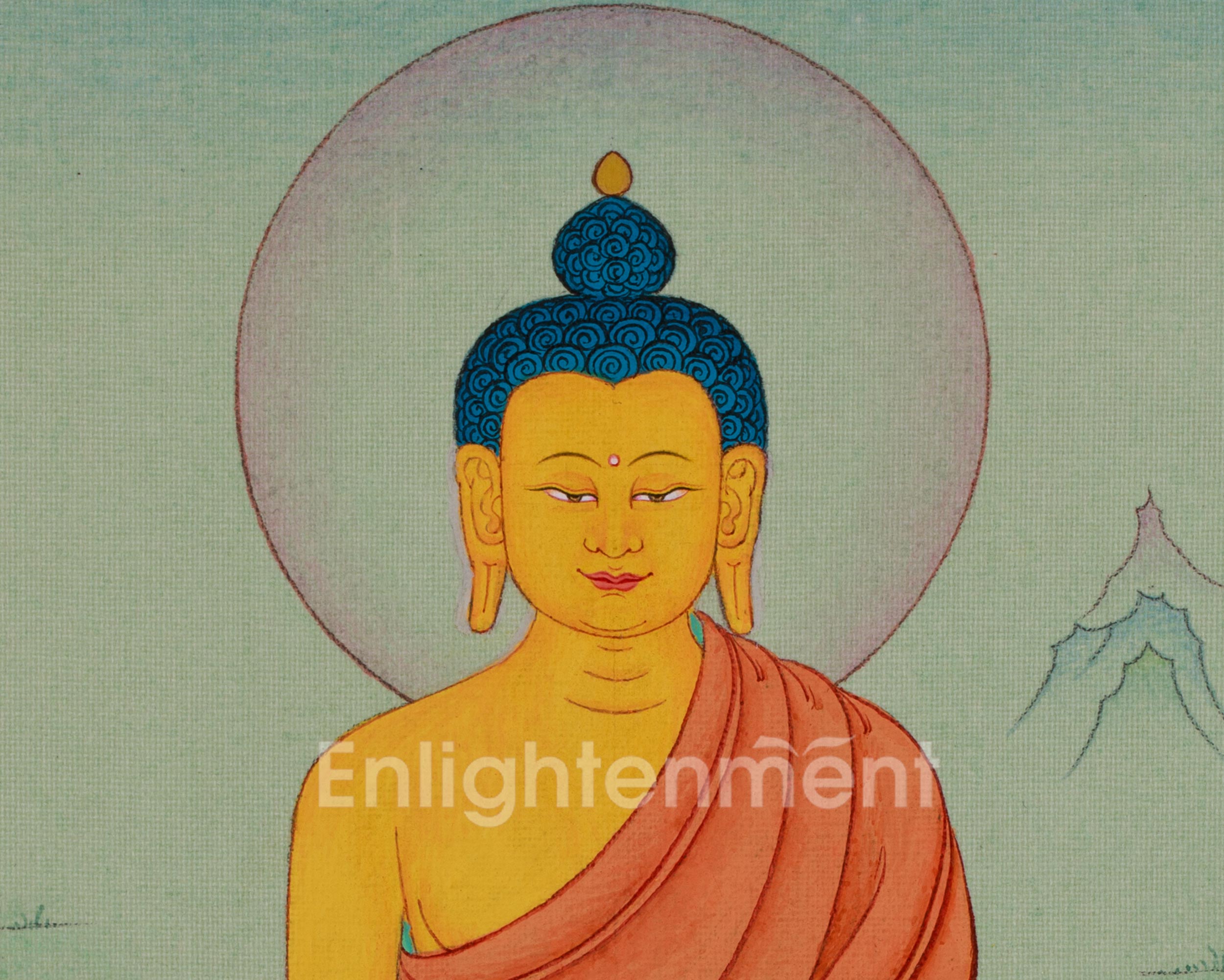Himalayan Shakyamuni Buddha Thangka | The Awakened One | Path of Enlightenment