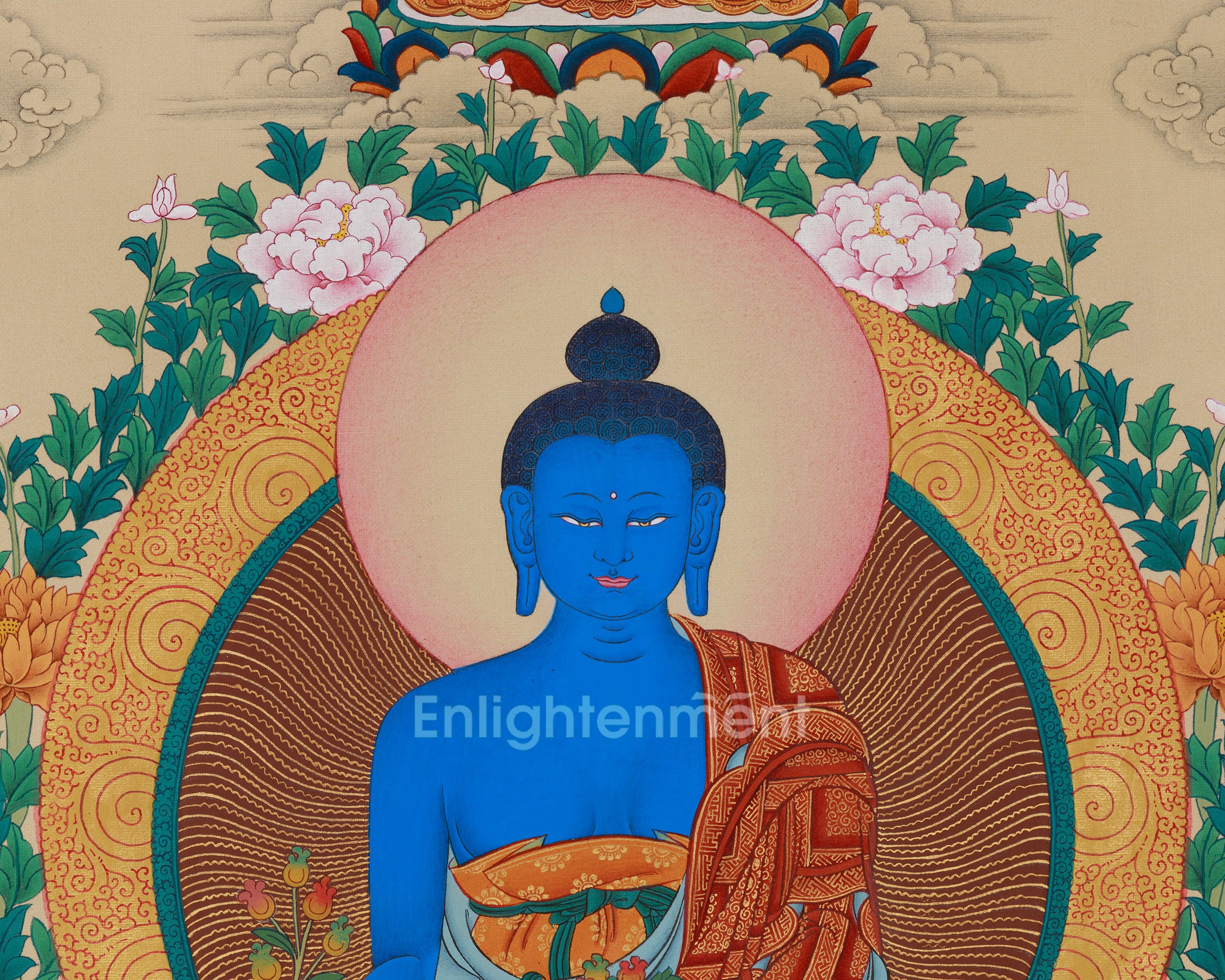 8 Medicine Buddha with Yuthok and Shanglon Dorje Dudul Thangka | Bhaisajyaguru Artwork
