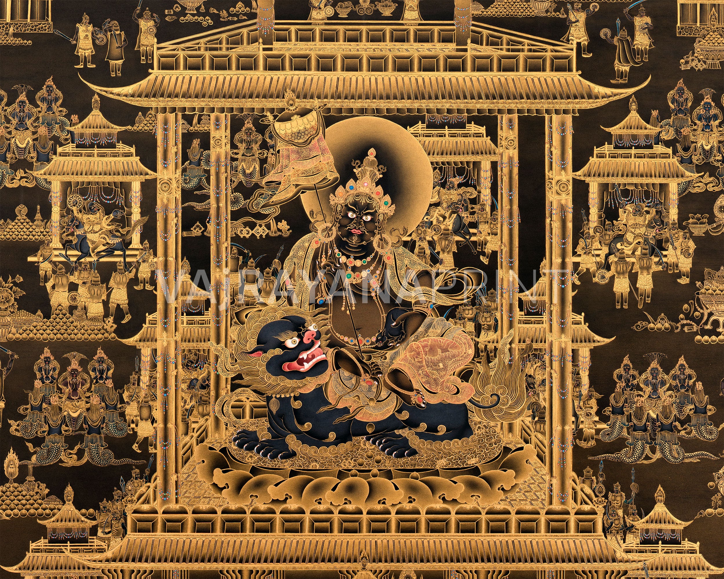 Exclusive Namtoshe Palace Canvas Print | Tibetan Wealth Deity in Nakthang Style