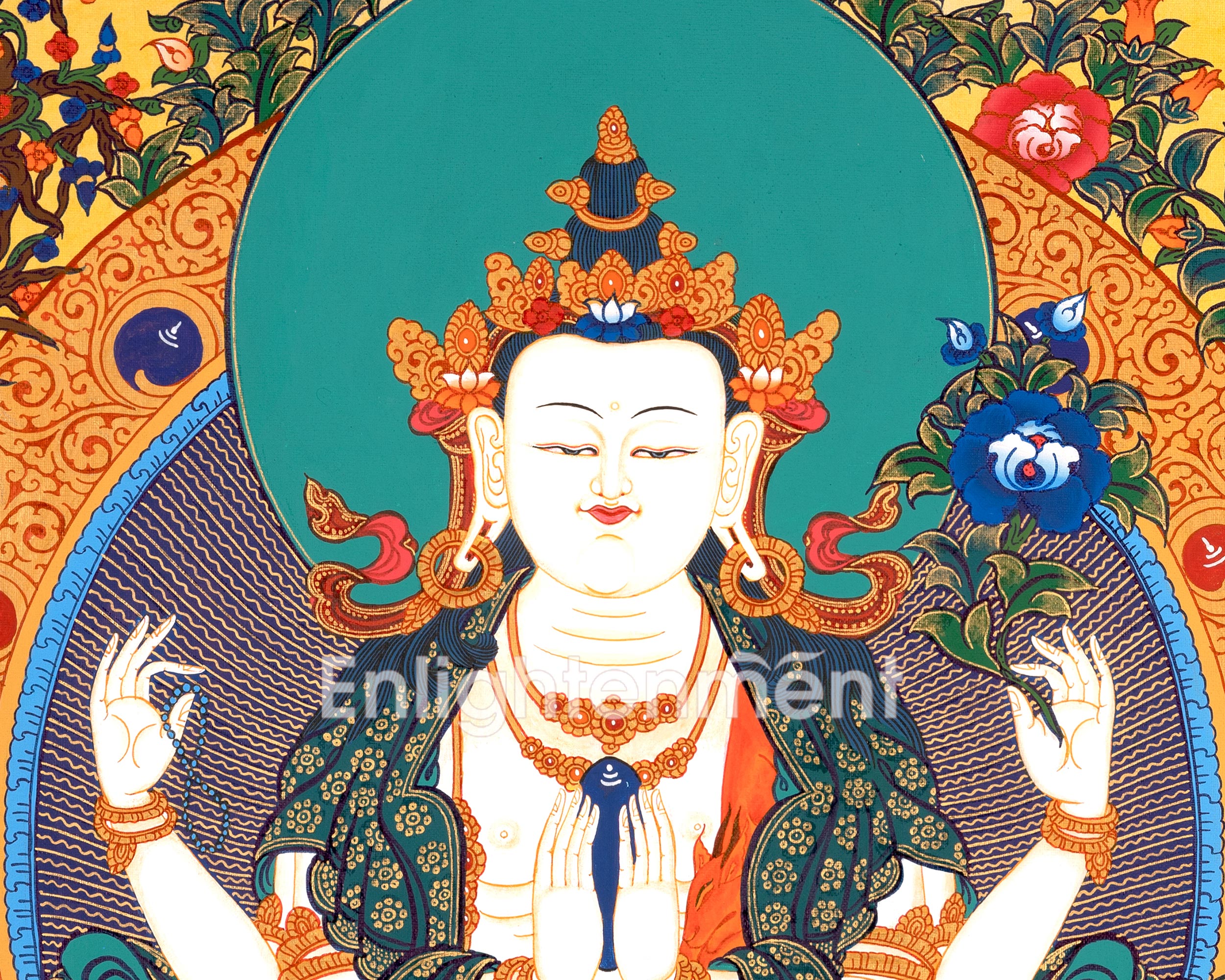 Female Bodhisattva, White Tara Artwork | Healing and Protection Deity