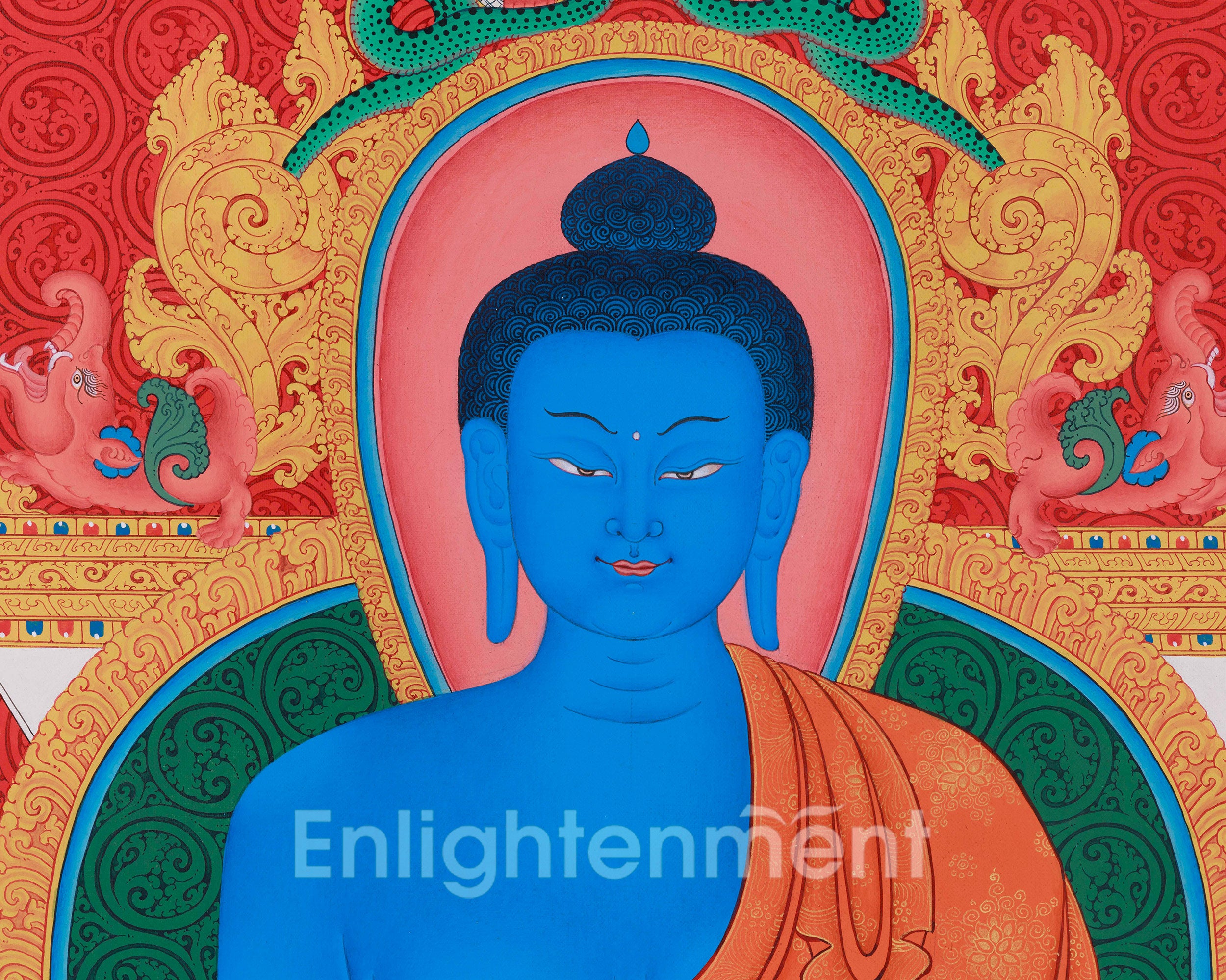 Tibetan Healing Medicine Buddha Thangka | Sacred Kadampa Style Art