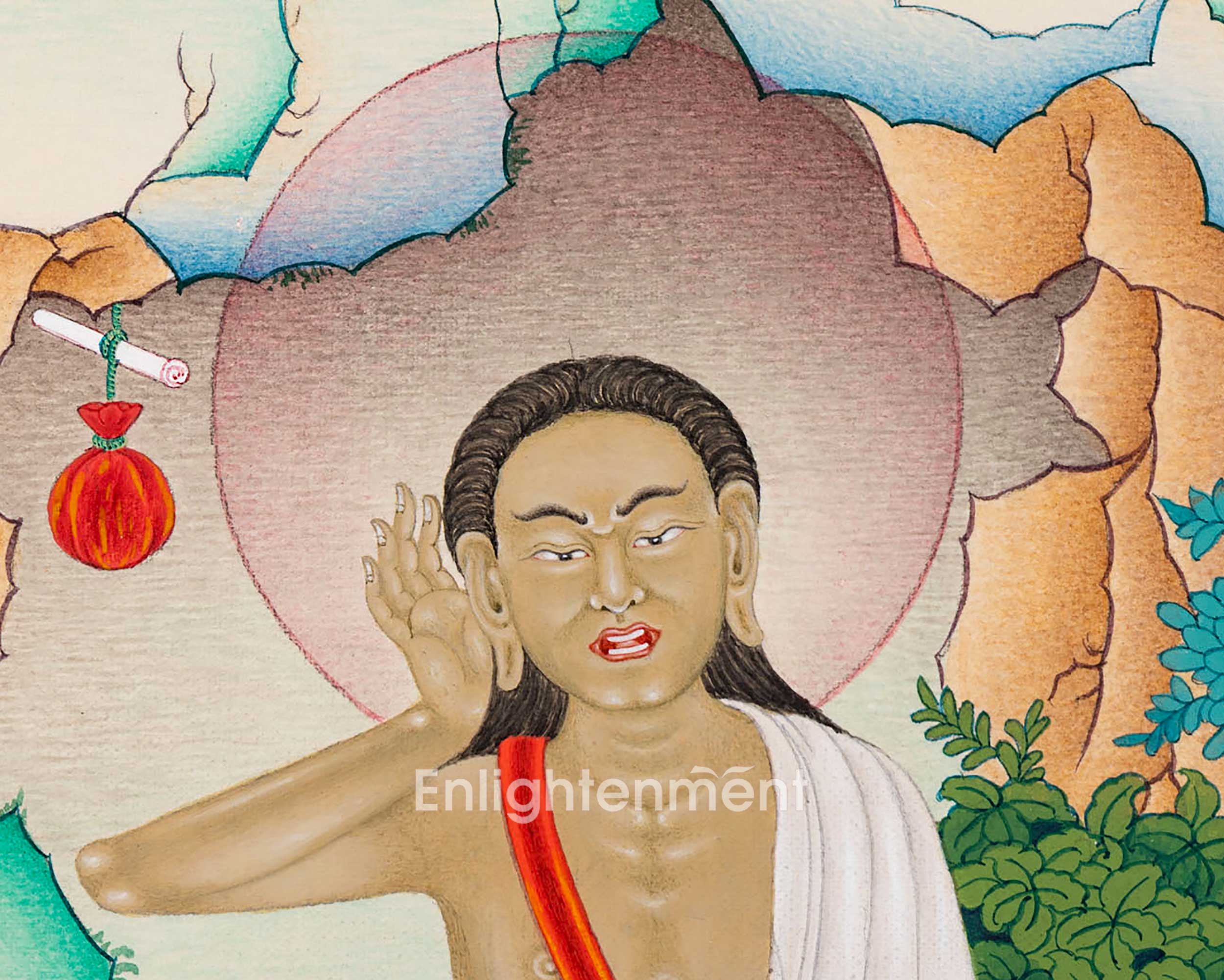 Jetsun Milarepa Thangka | Hand Painted Art Of Kagyu Master | Wall Decors