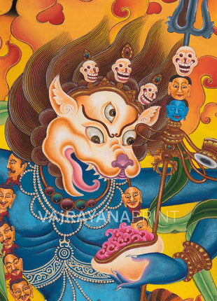 Traditional Buddhist Dakini Singha Mukha Thangka Print | Buddhist Spiritual Gifts