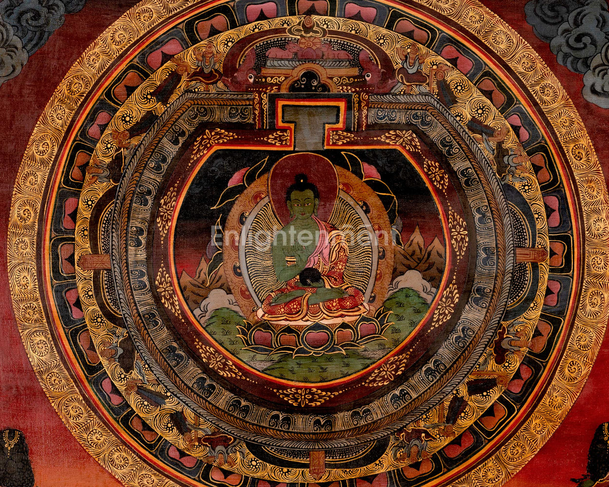 Amoghasiddhi Mandala | Religious Buddhist Thangka | Wall Decors