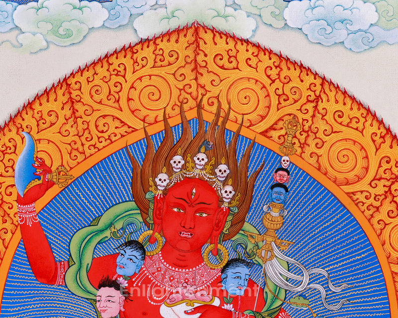 Dorje Phagmo with Four Dakini Thangka | Karma Kagyu Tradition | Exclusive Tibetan Painting