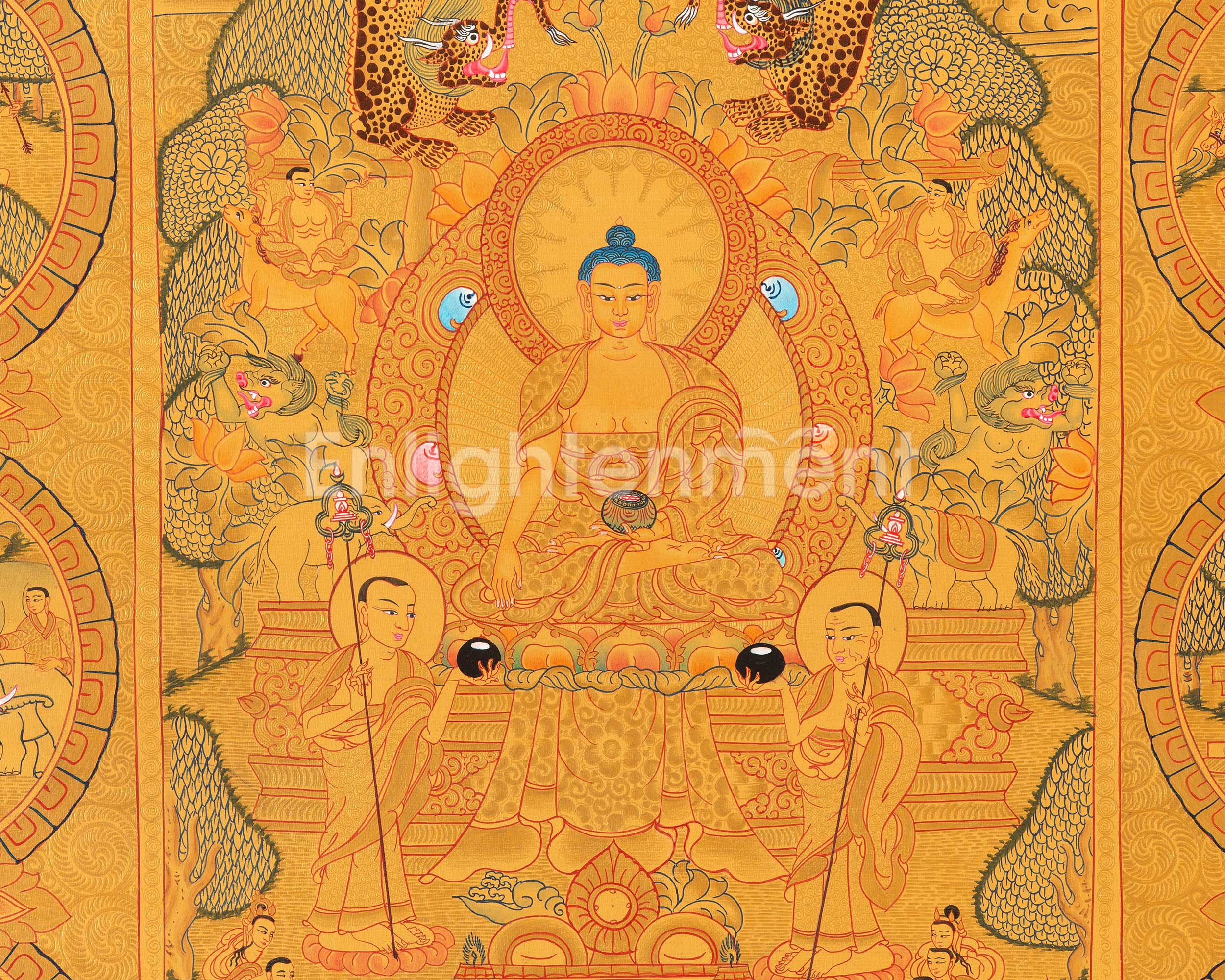 Original Hand-Painted Buddha Life Story | Spiritual Journey Artwork