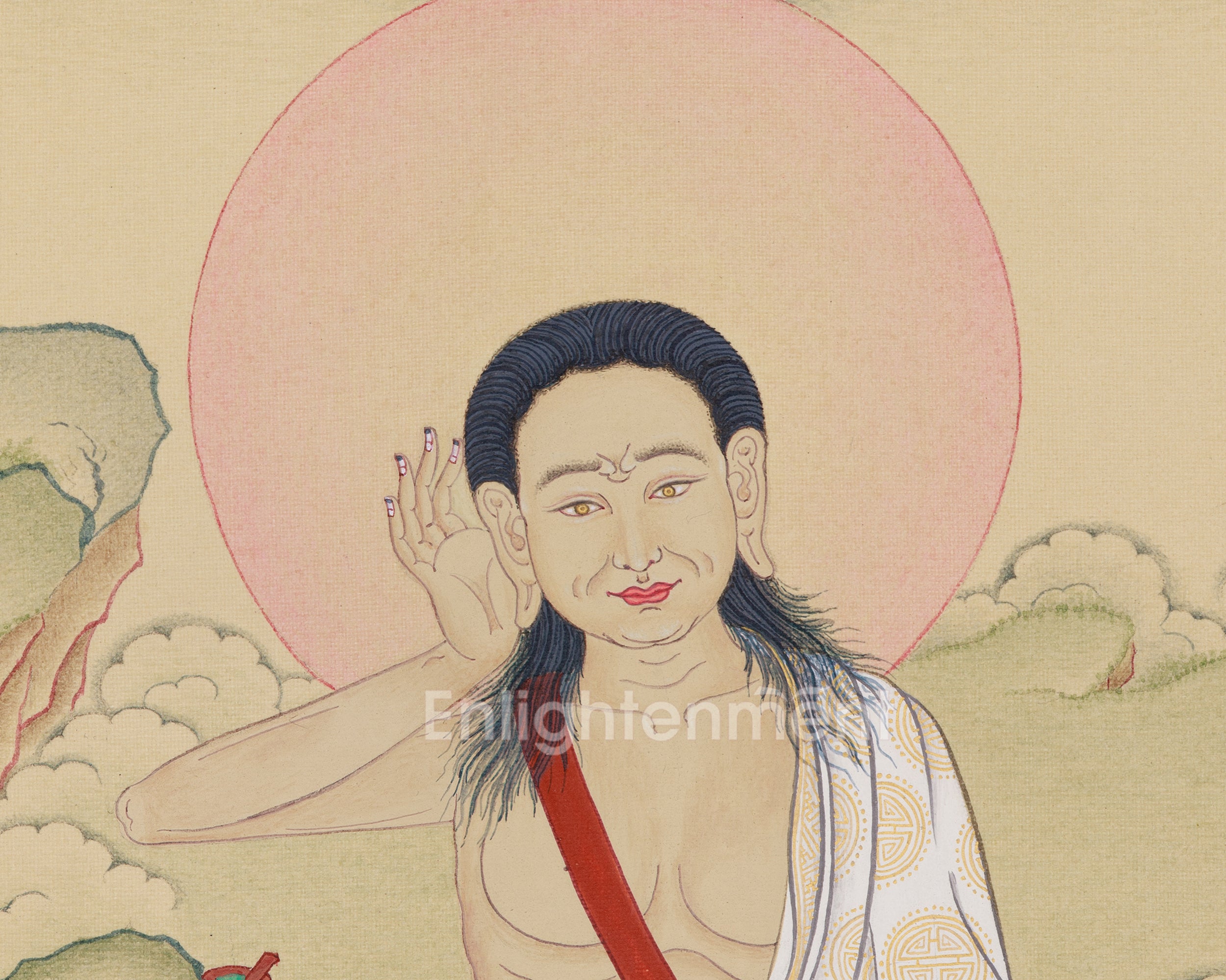 Buddhist Master Milarepa Thangka | The Divine Yogi of Tibetan Buddhism