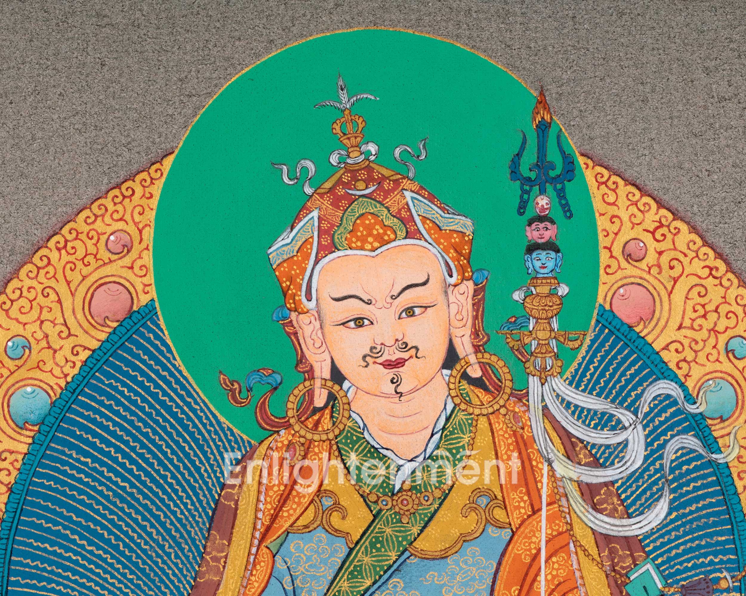 Guru Rinpoche Thangka: 24K Gold Painting