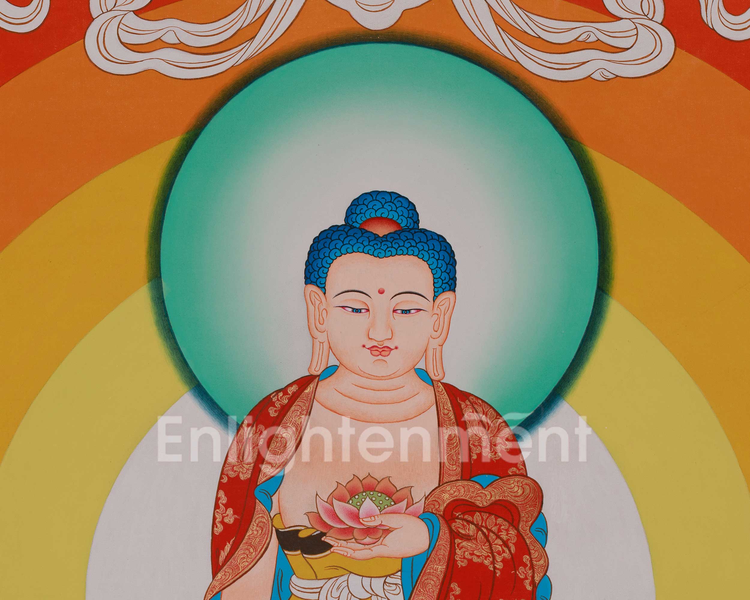 Divine Standing Buddha Thangka | Embodying Peace and Spiritual Wisdom