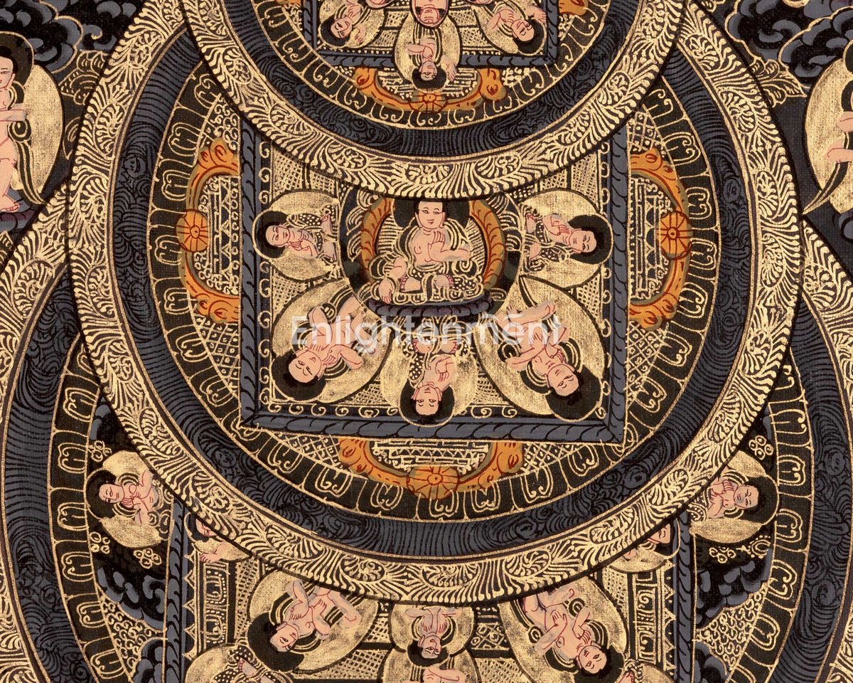 Three Mandala Thangka | Buddha and Female Bodhisattvas