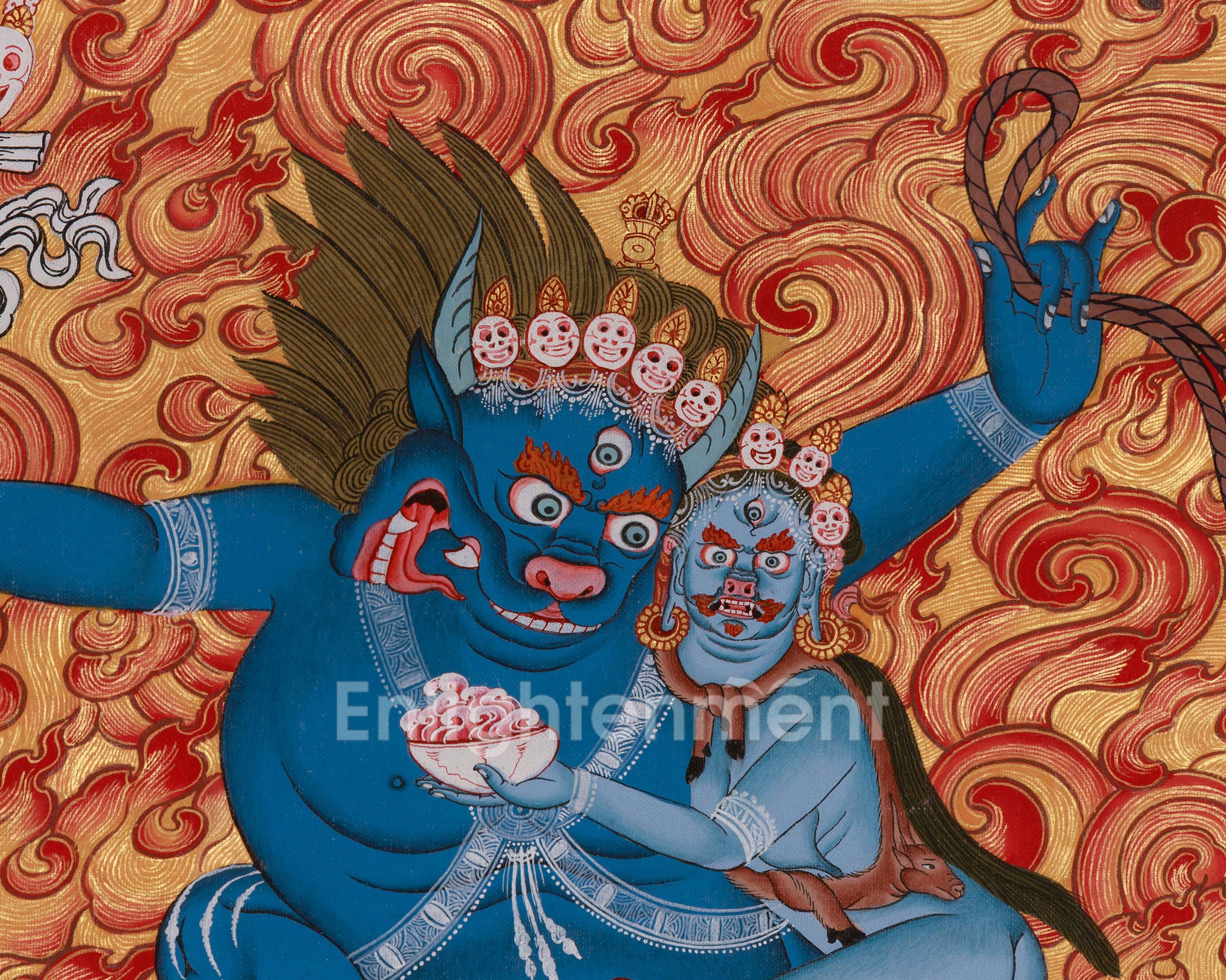 Yama Dharmaraja Thangka | Tibetan Buddhist Wrathful Deity Art