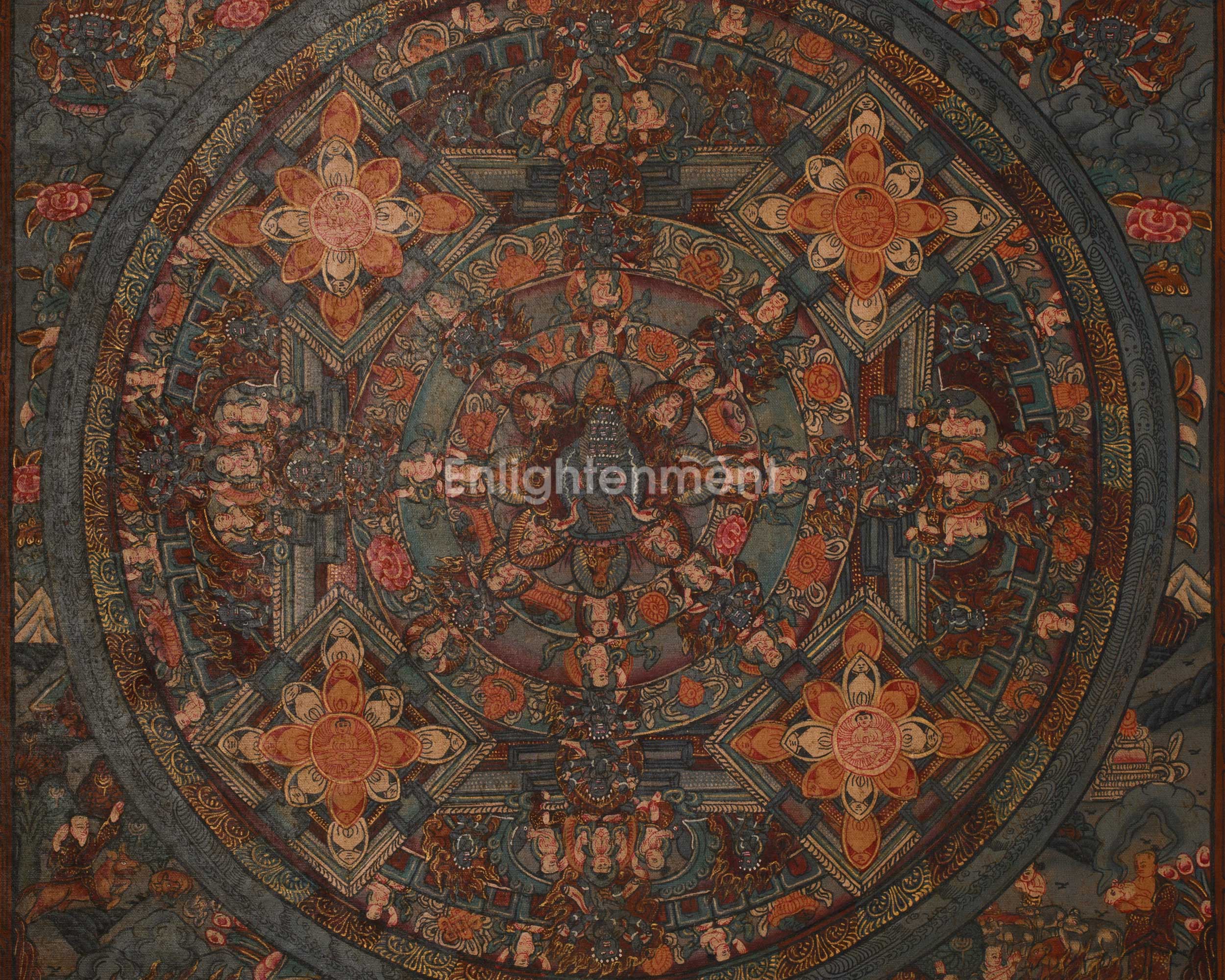 Yamantaka Mandala Thangka | Sacred Geometry of Wisdom and Protection