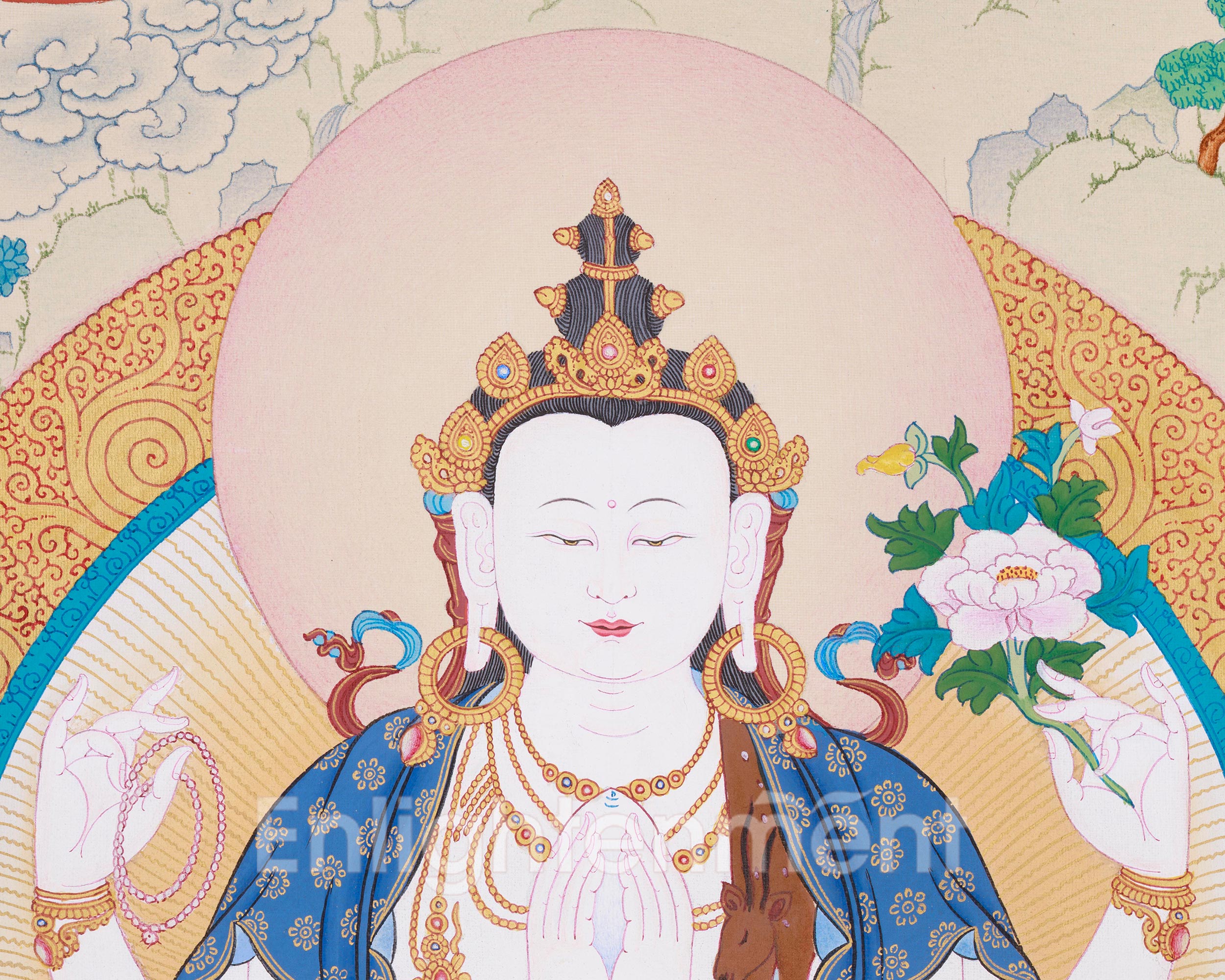 Three Bodhisattvas: Chenrezig, Manjushri, and Vajrapani | The Divine Assembly of Enlightened Virtues