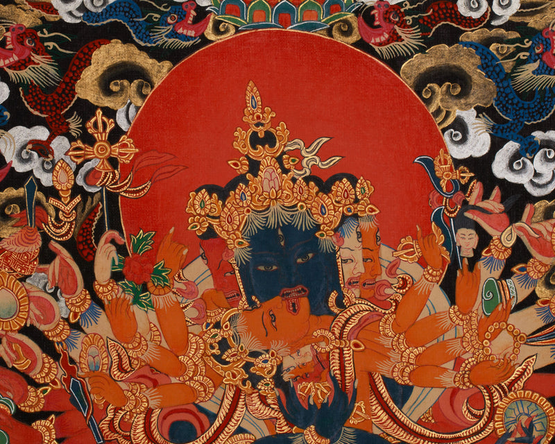 Heruka Chakrasamvara Yab Yum Thangka | Tantric Union of Wisdom & Compassion