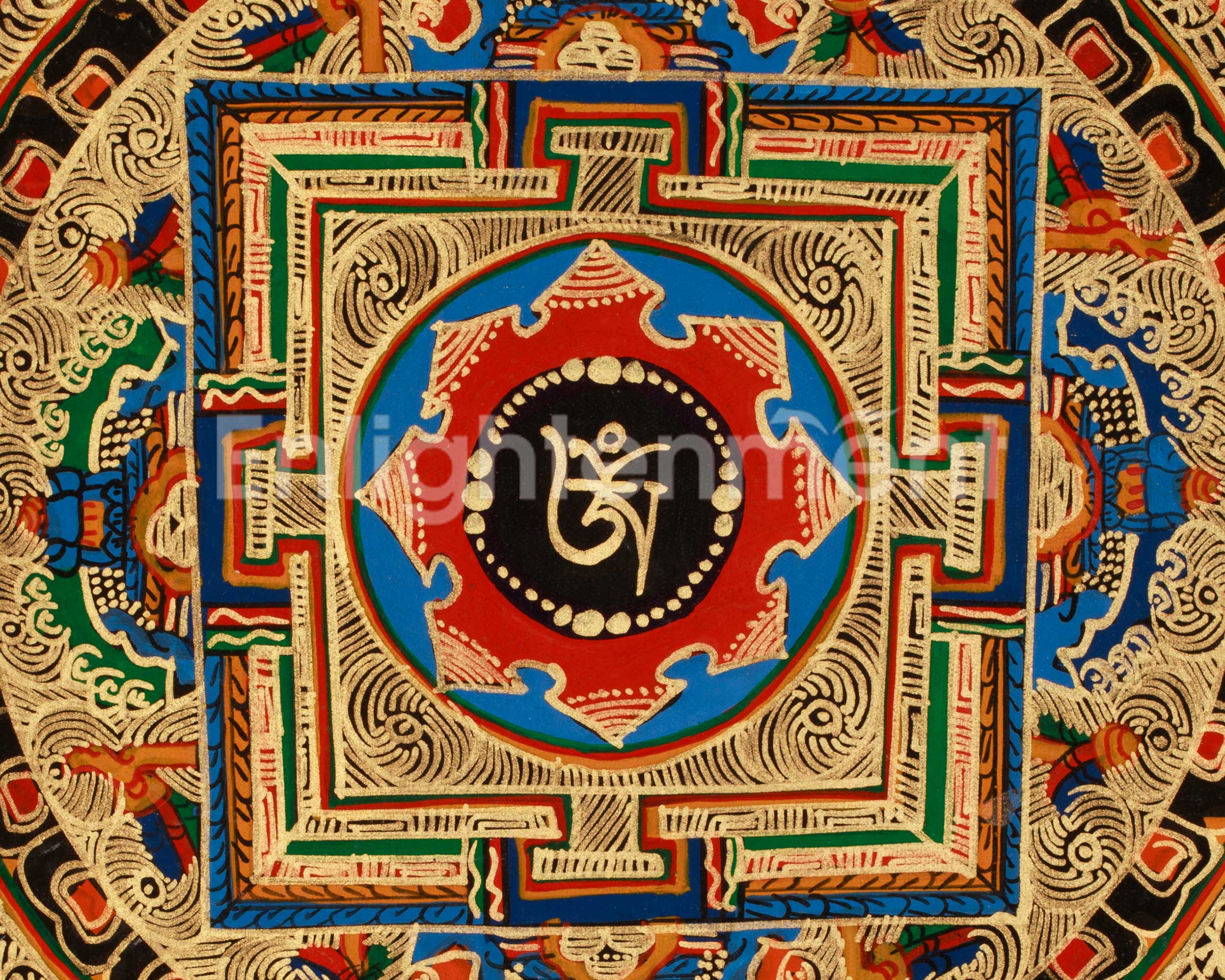 Buddhist Meditation Mantra Mandala | Tibetan Buddhism | Himalayan Thangka