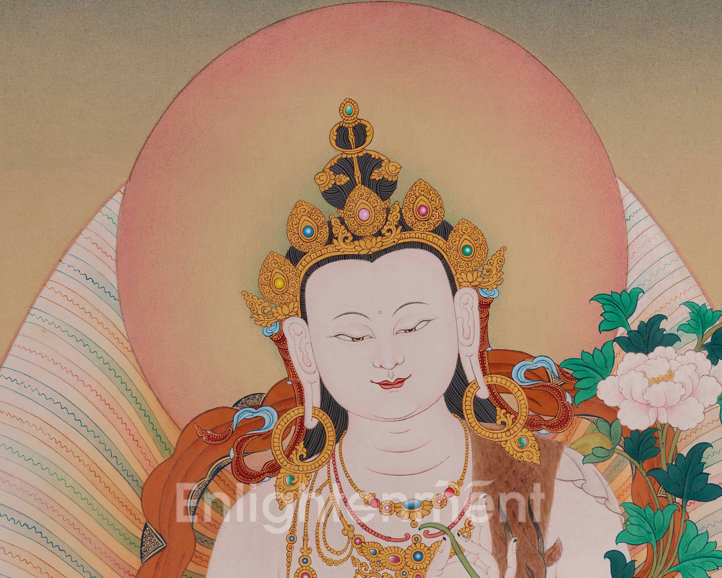 Tibetan Standing Chenrezig Thangka | The Bodhisattva of Compassion