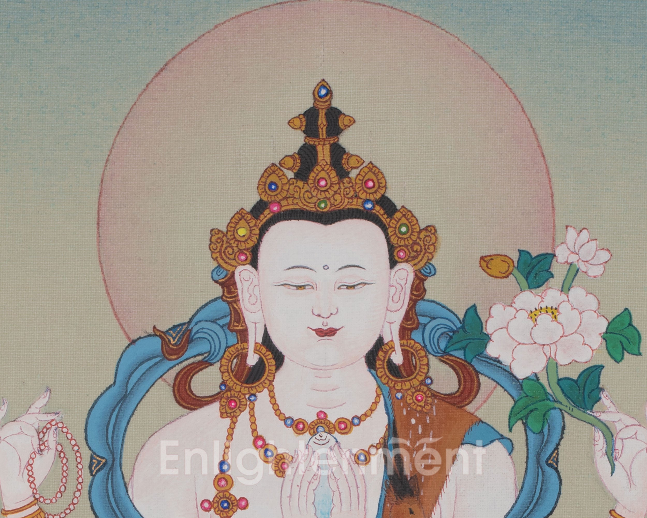 Chenrezig Bodhisattva Artwork | Sacred Buddhist Painting | Hand-painted Thangka