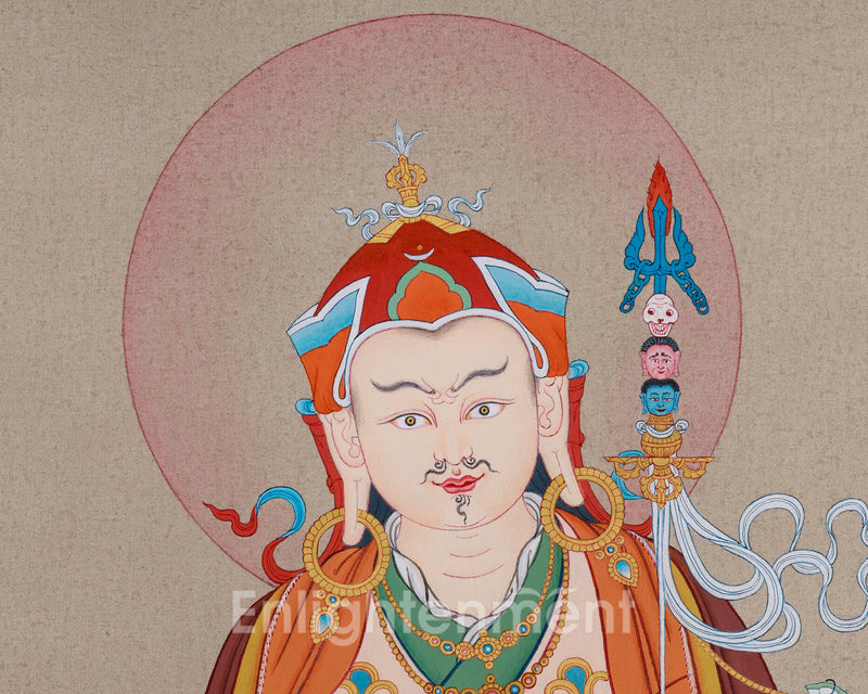 Buddhist Master Guru Rinpoche Thangka | Wrathful Deity