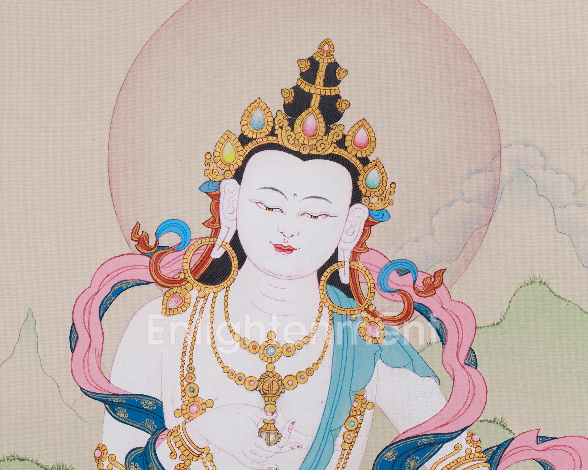 Traditional Dorje Sempa Painting | The Vajrasattva Deity of Purity and Transformation
